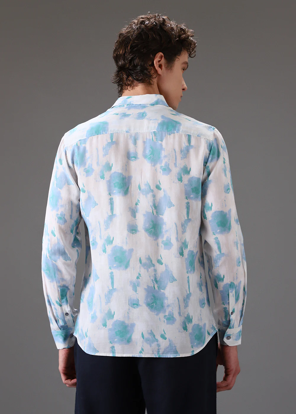 Blue Green Printed Shirt - Image 4