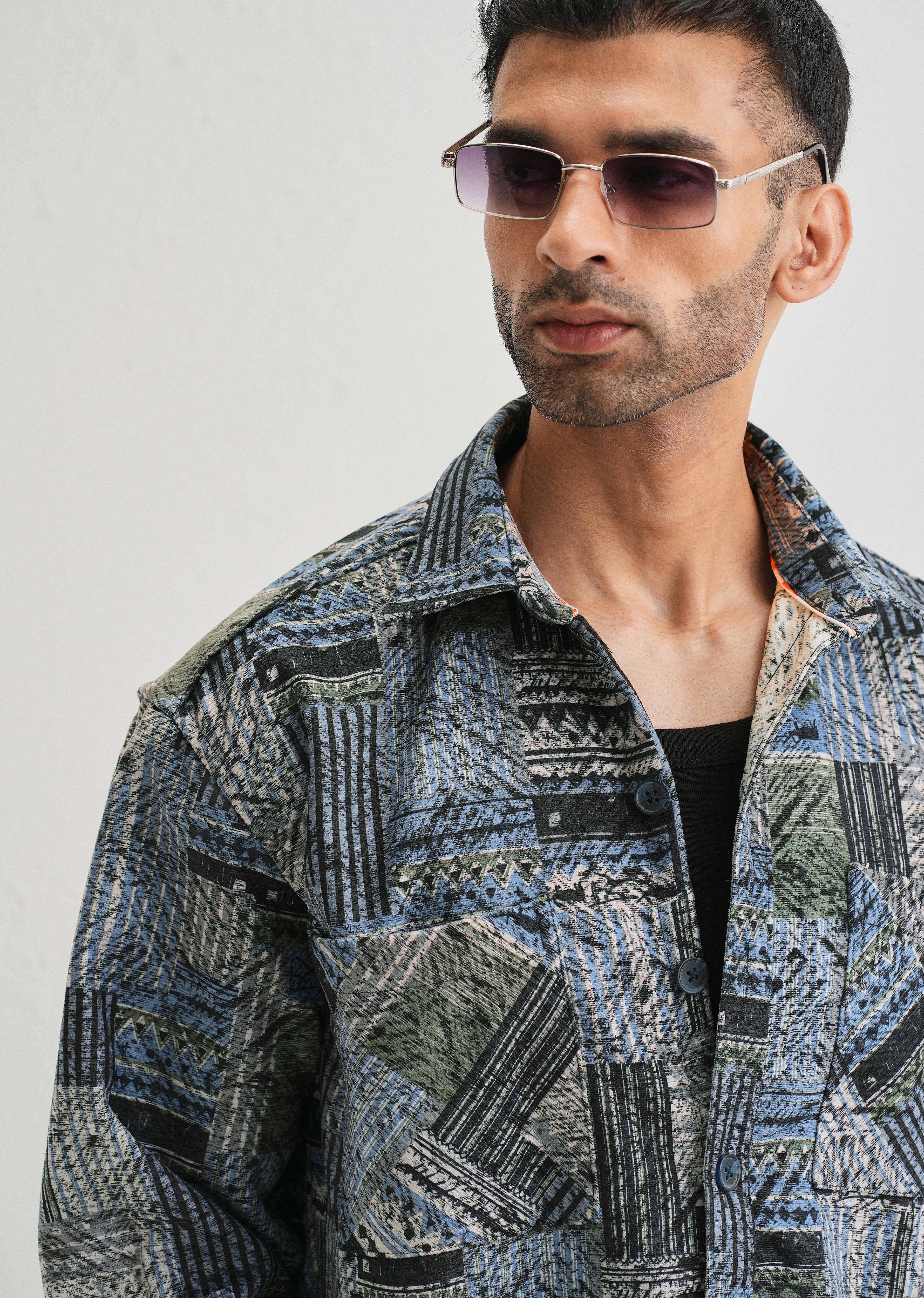 Blue Line Abstract Regular Fit Shacket - Image 5
