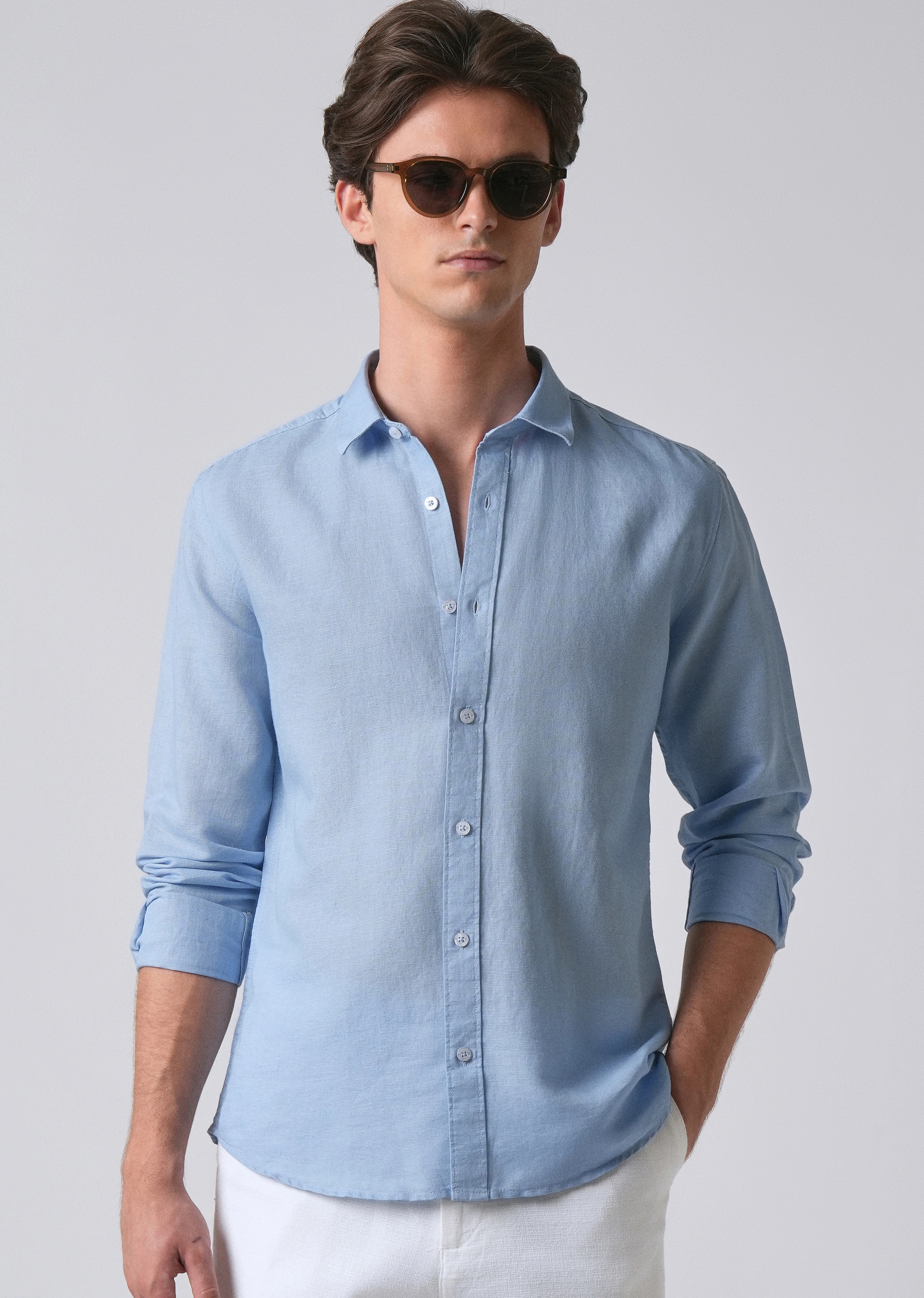Blue Linen Shirt - Image 7