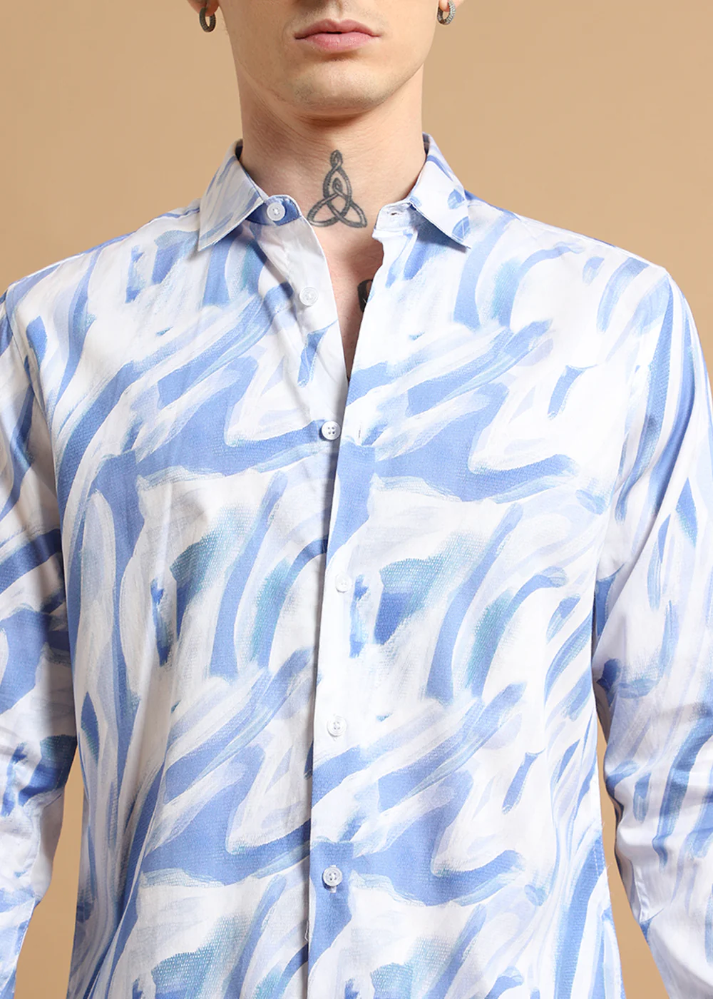 Blue Marble Printed shirt - Image 3