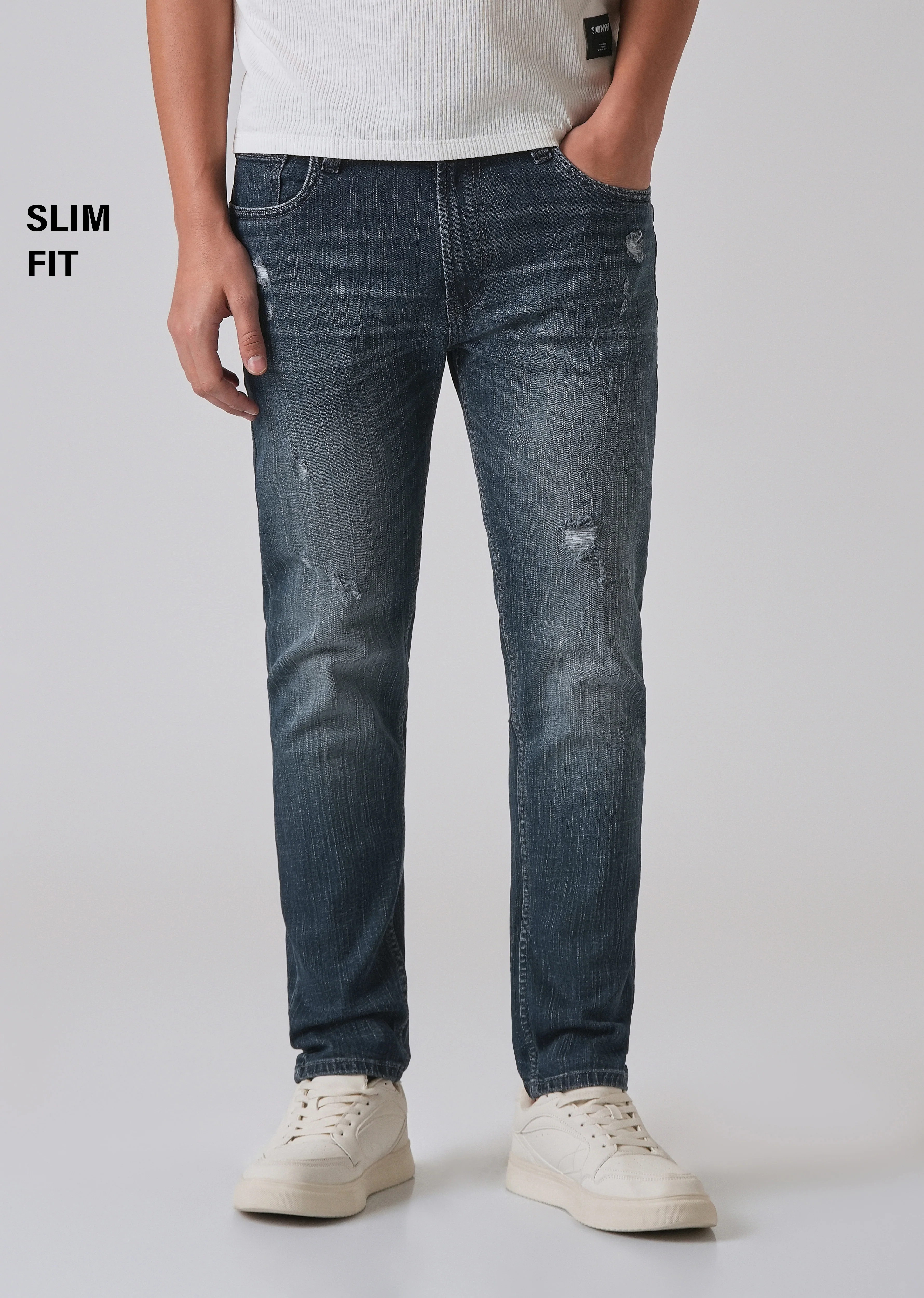 Blue Mid Fade Ankle Slim Fit Denim - Image 7