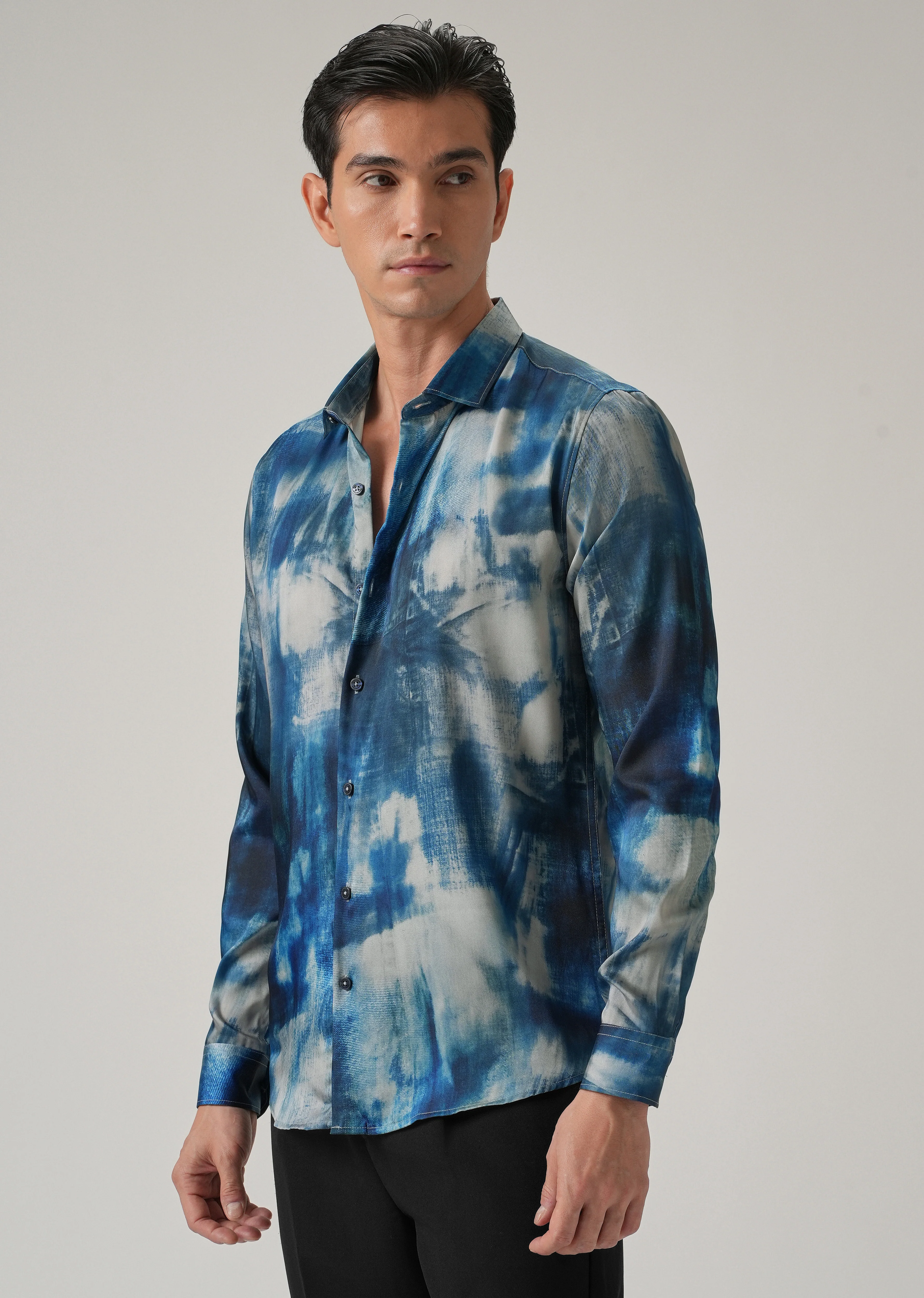 Blue Mist Wash Print Shirt - Image 4