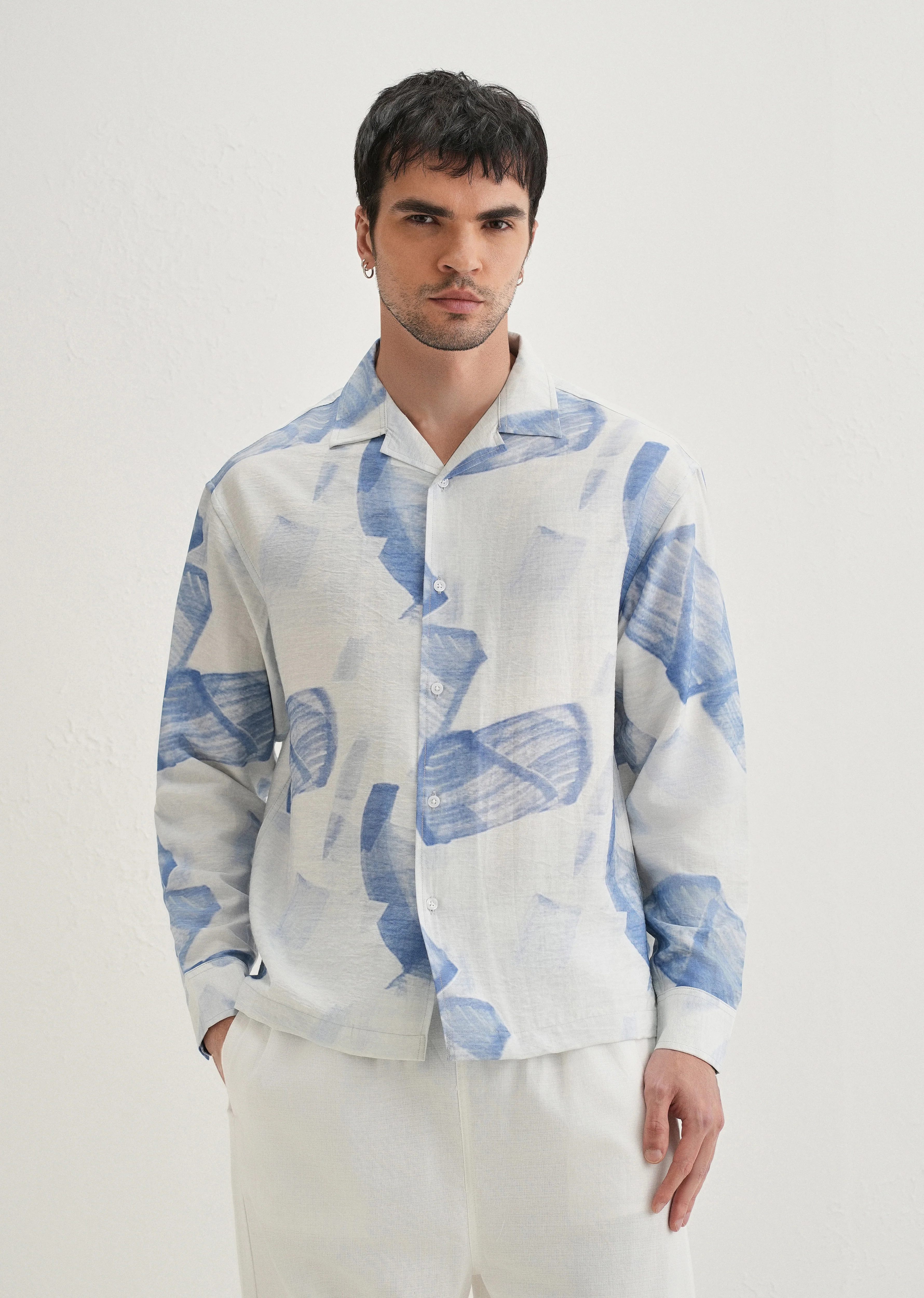 Blue Riviera Wash Printed Shirt - Image 3