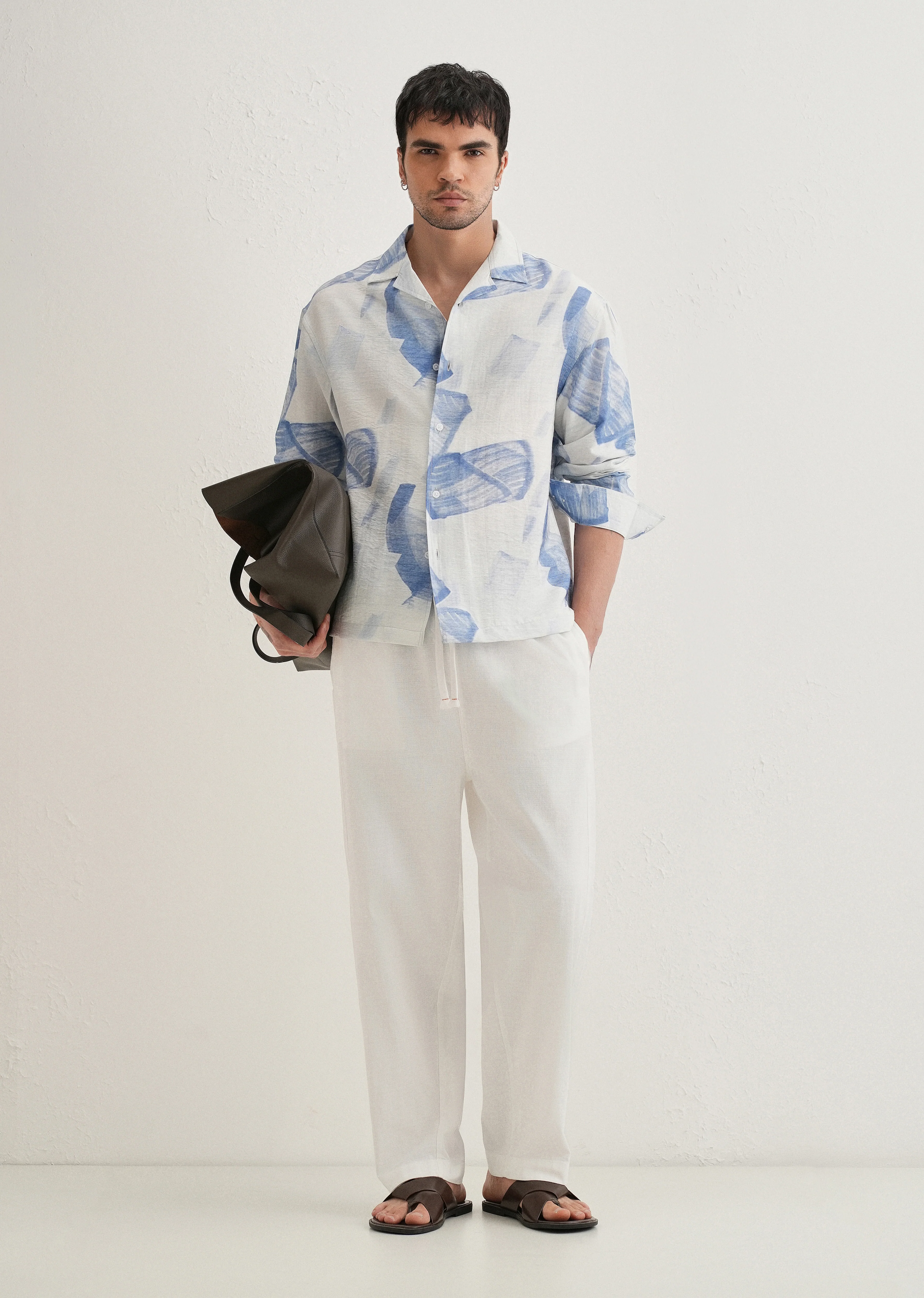 Blue Riviera Wash Printed Shirt - Image 6
