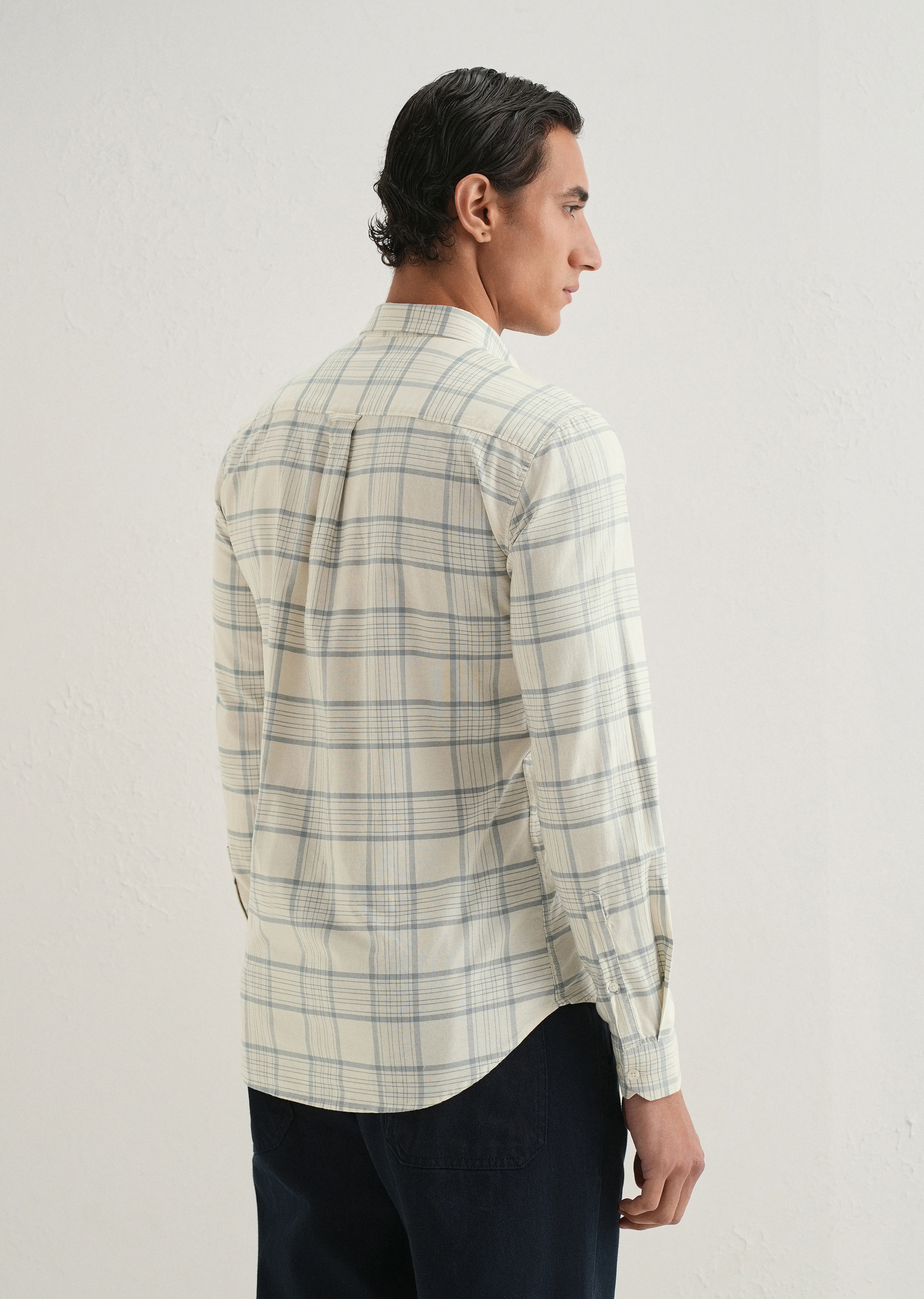 Blue Tattersall Check Shirt - Image 3