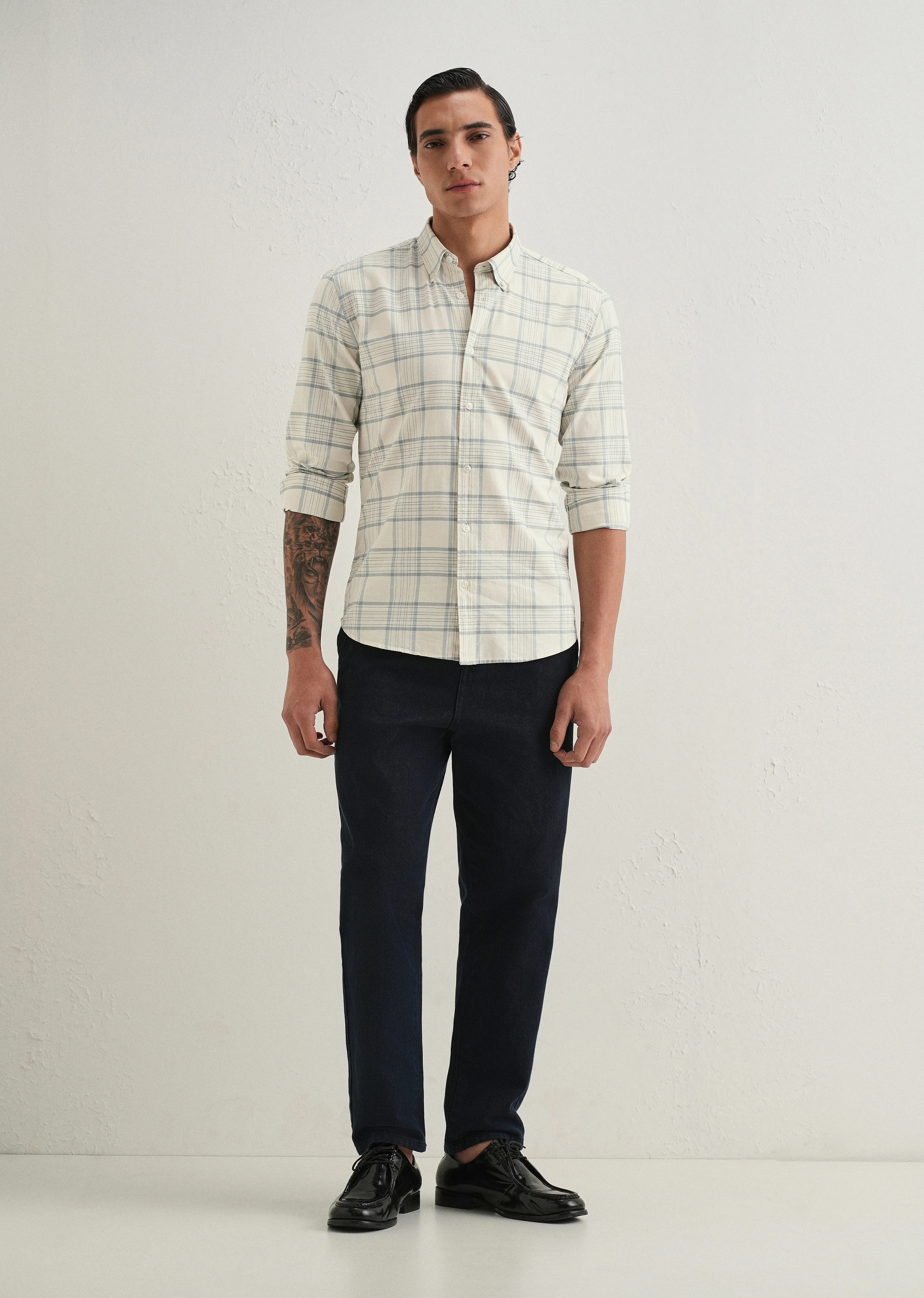 Blue Tattersall Check Shirt - Image 6