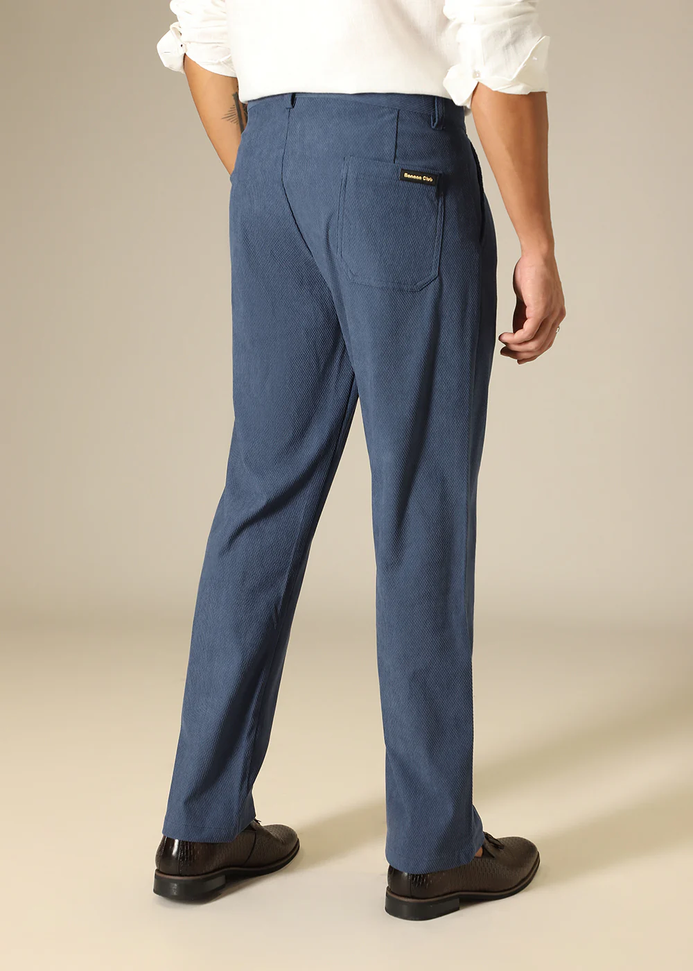 Blue Textured Corduroy Pant - Image 4