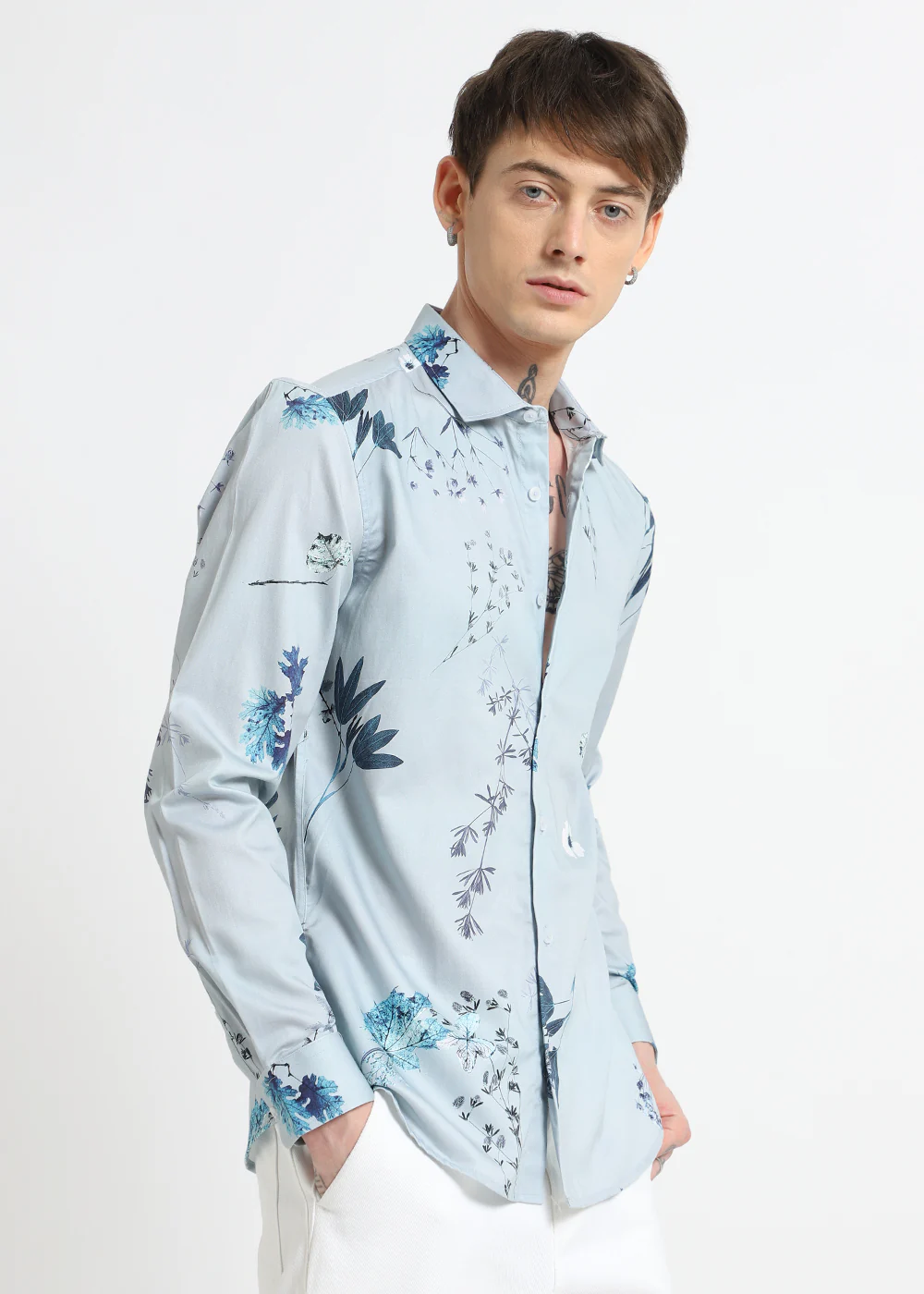 Blue Tropical Printed shirt - Image 5