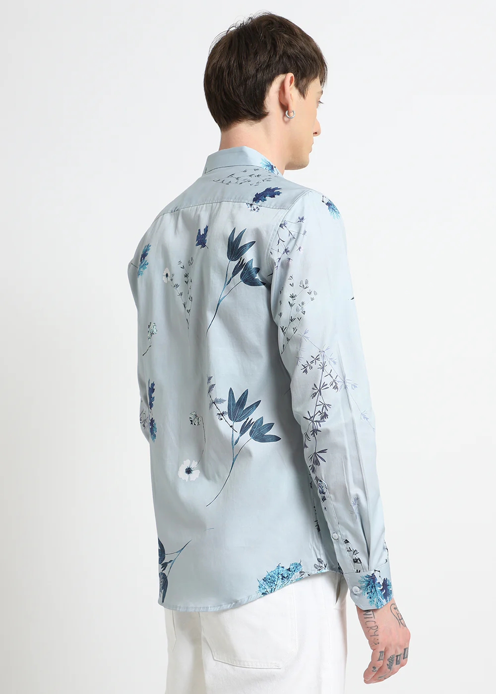 Blue Tropical Printed shirt - Image 6