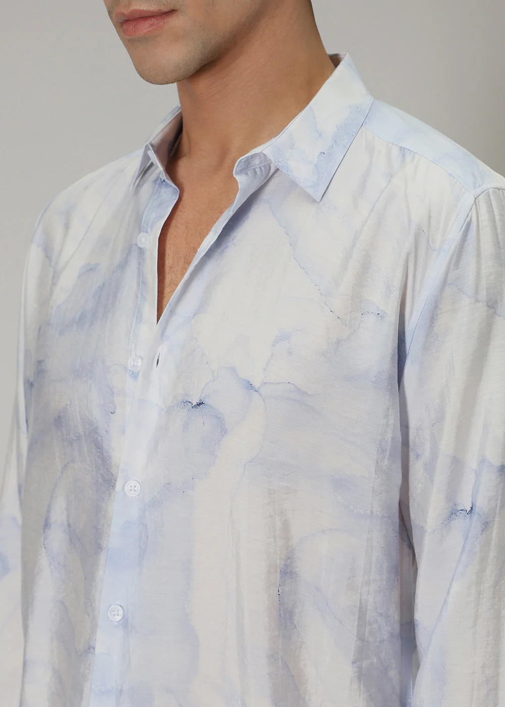 Blue Wash Print Shirt - Image 2