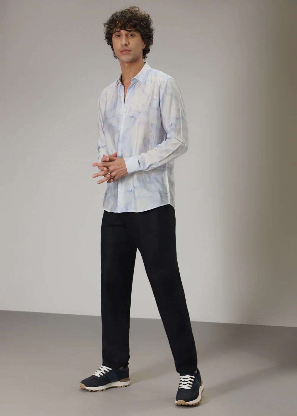 Blue Wash Print Shirt - Image 5