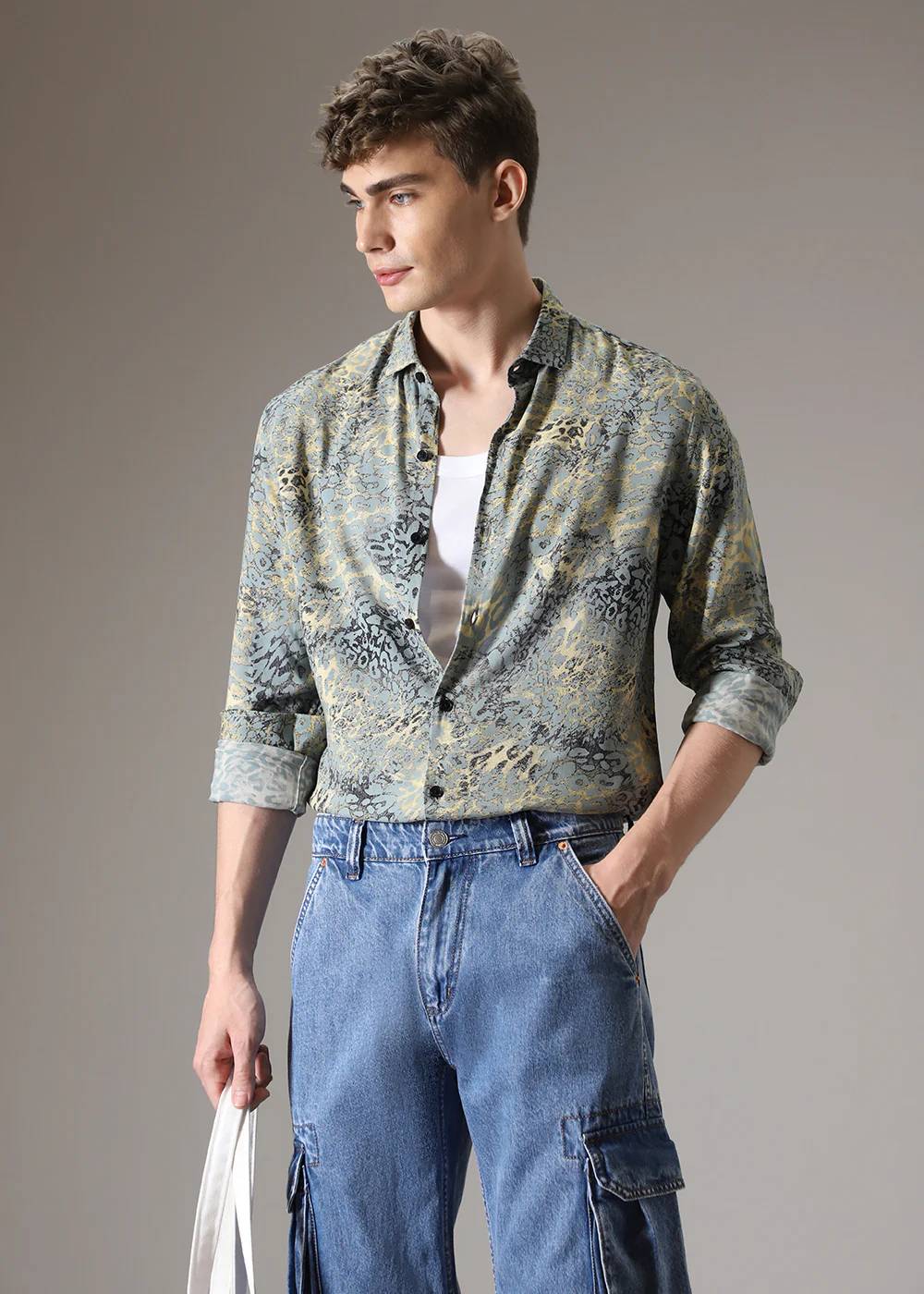 Boa Pastel Blue Feather Shirt - Image 8