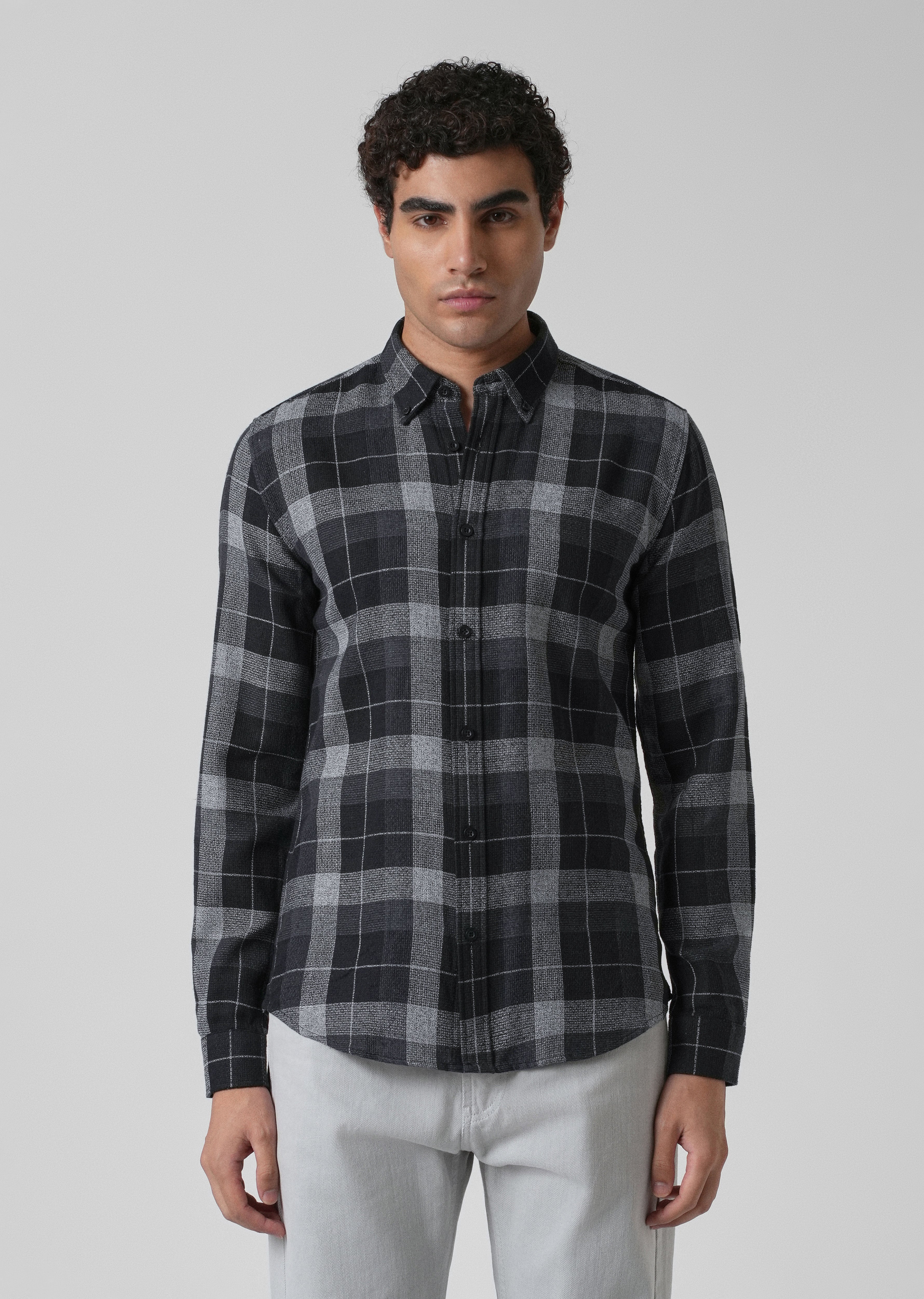 Melange Boldsquare Black Check Shirt - Image 3