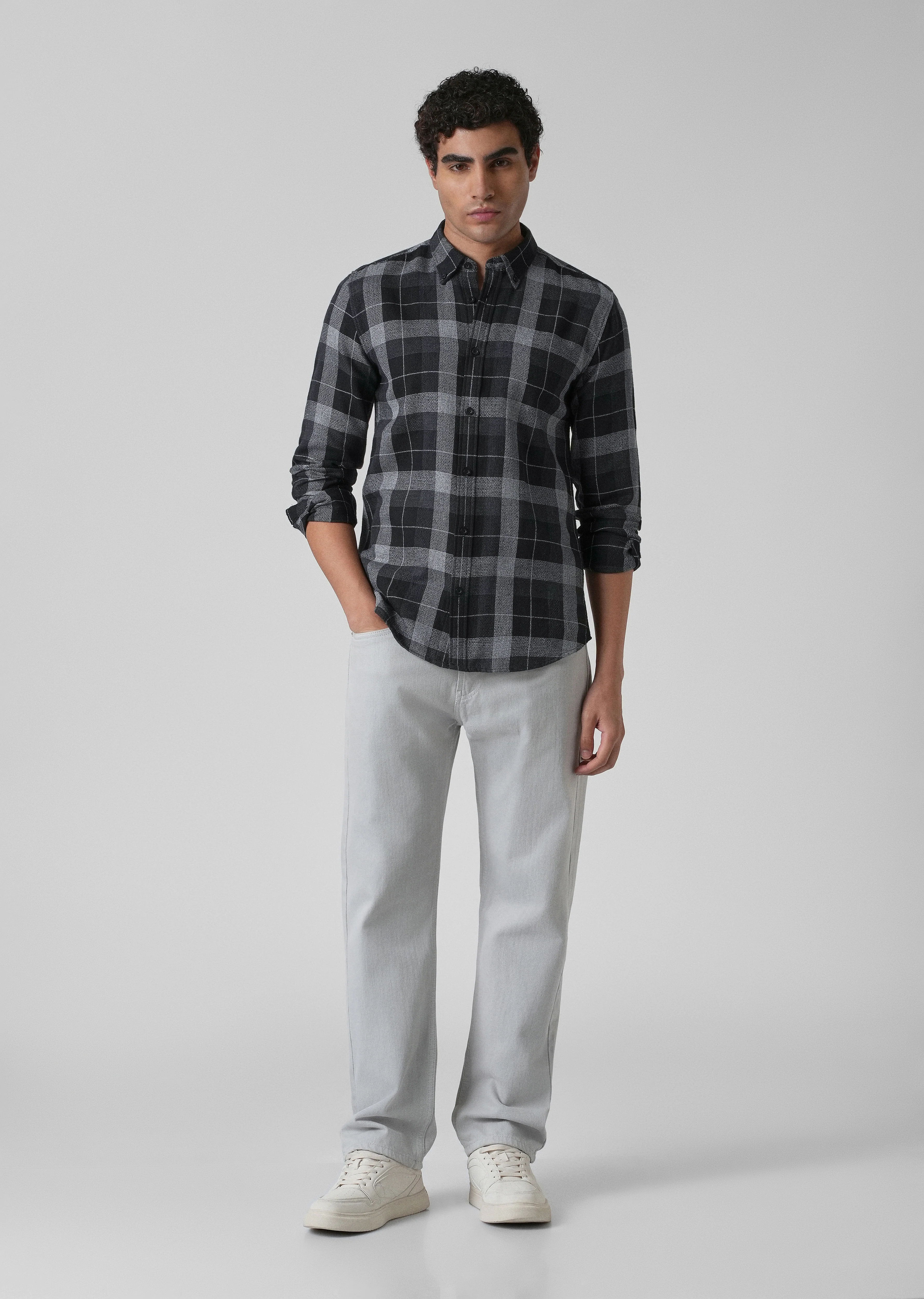 Melange Boldsquare Black Check Shirt - Image 6