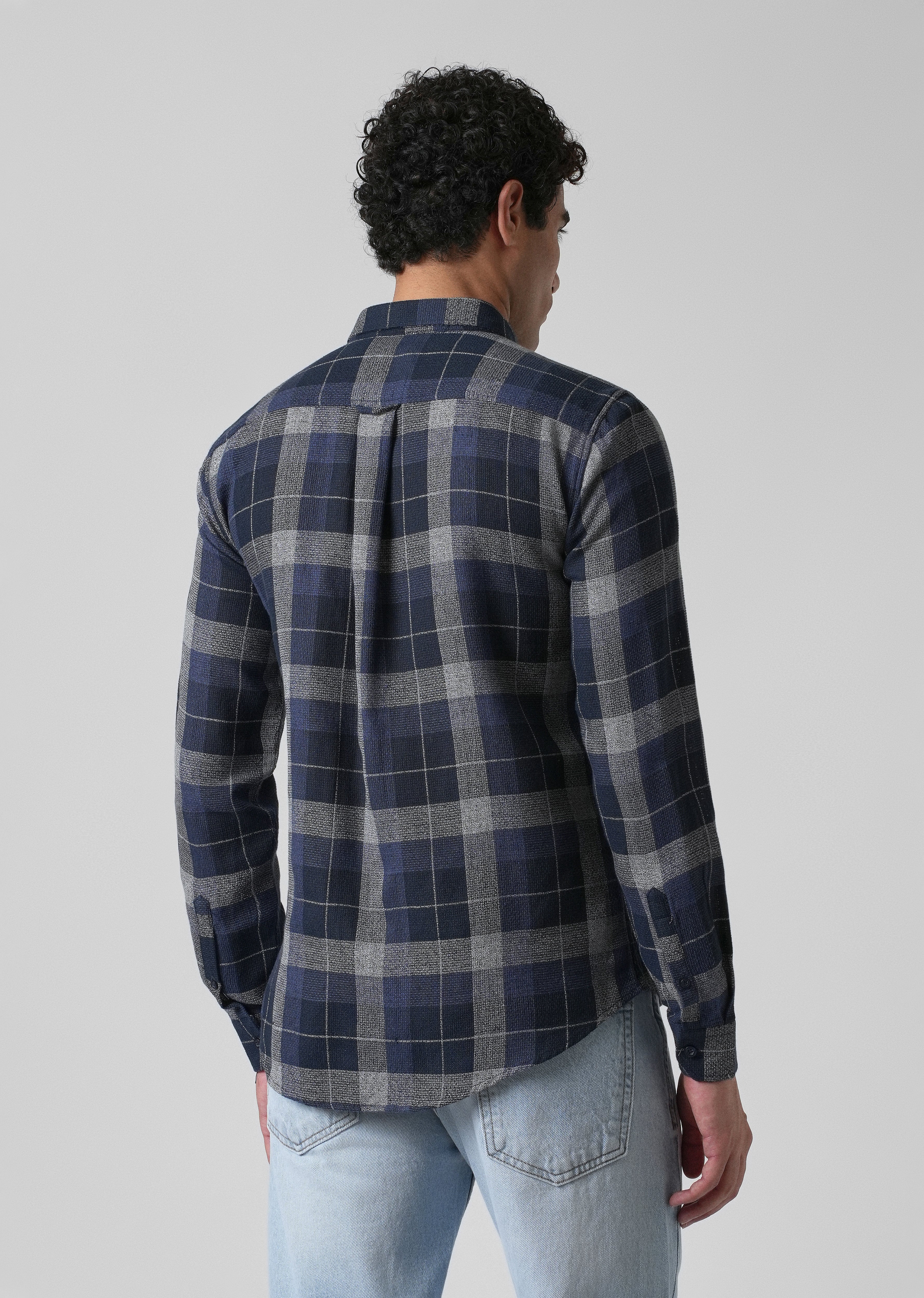 Melange Boldsquare Blue Check Shirt - Image 2