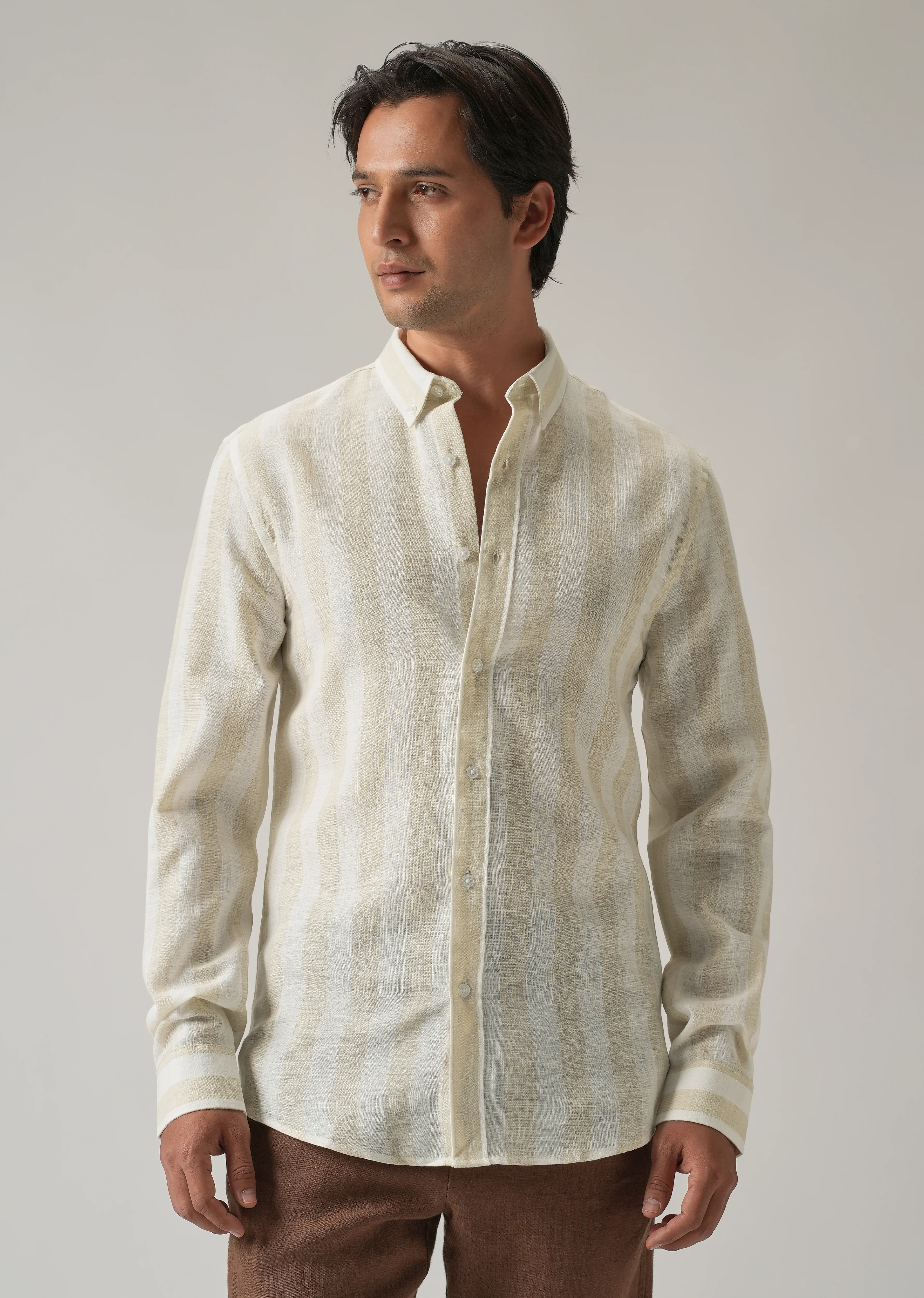Boulder Beige Cosmos Blended Linen Shirt - Image 3