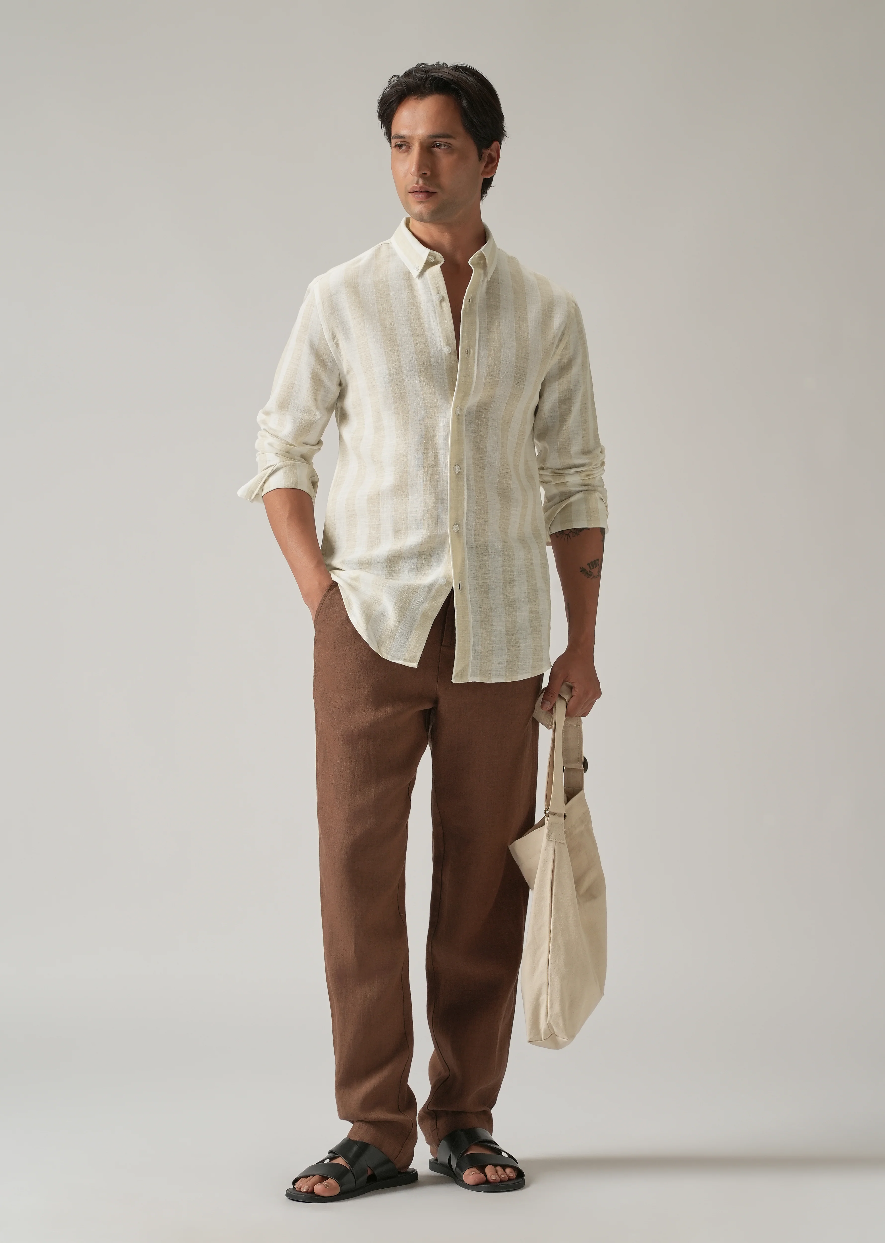 Boulder Beige Cosmos Blended Linen Shirt - Image 6