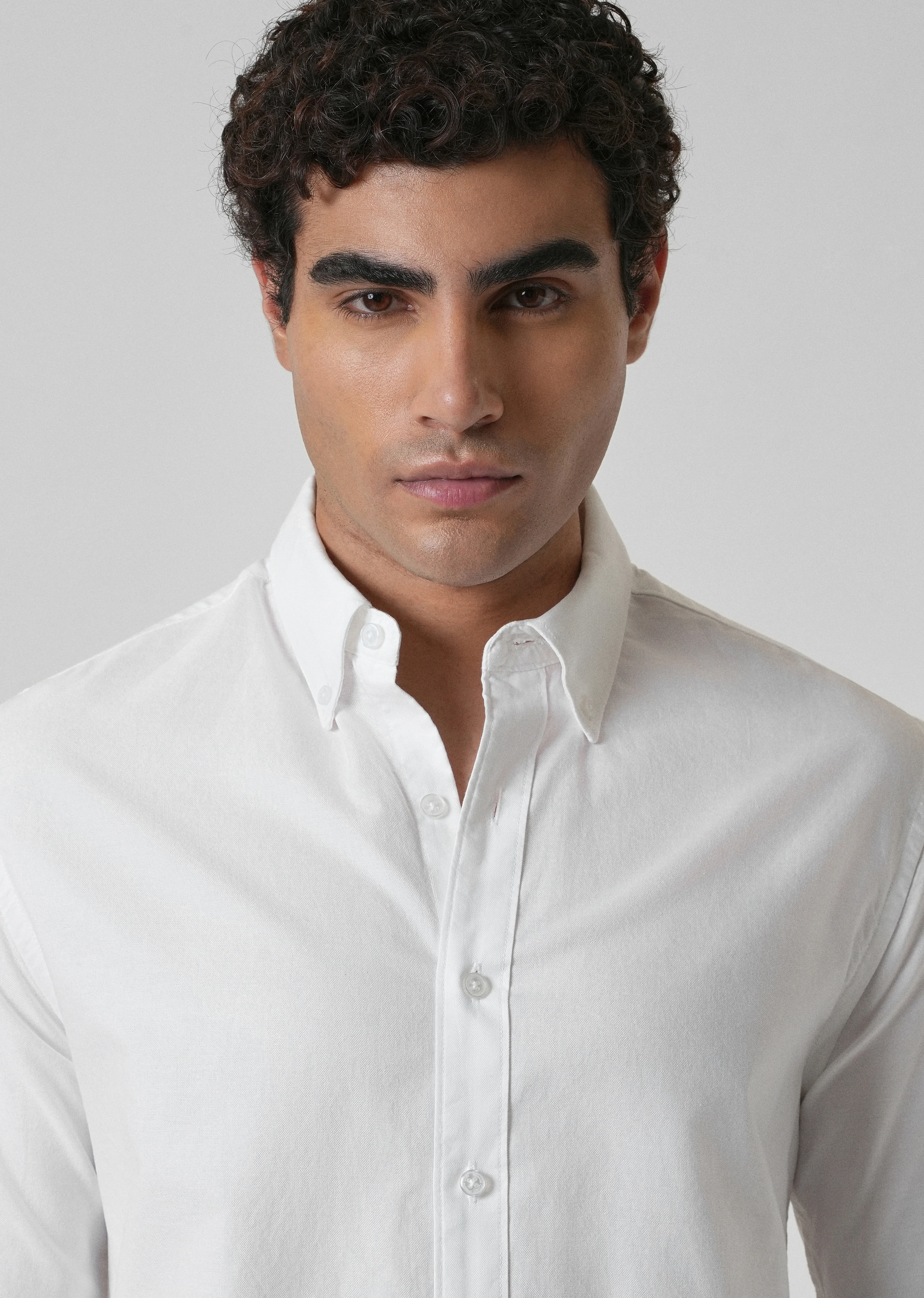 Breeze White Plain Oxford Shirt - Image 5