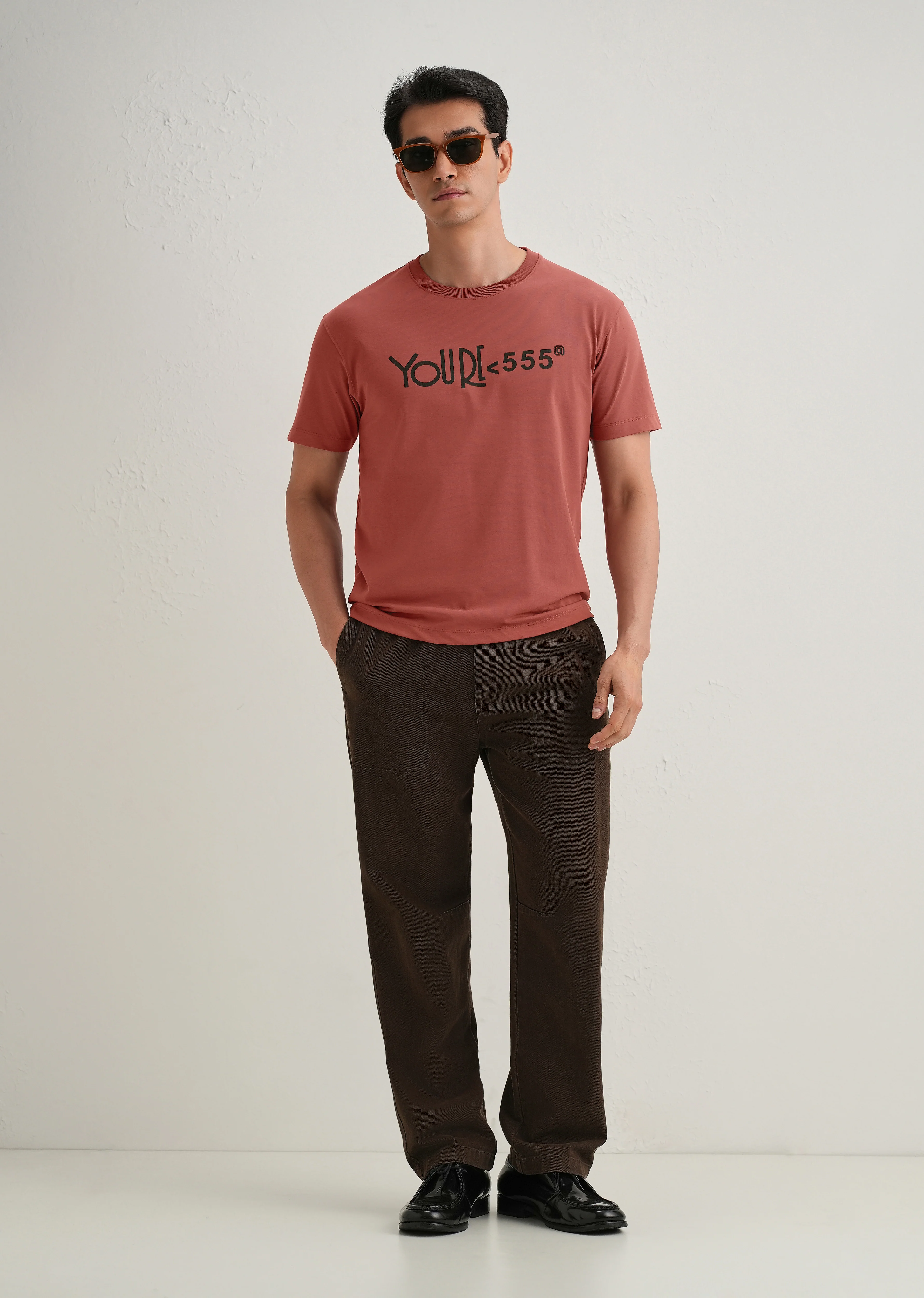Brick Red Artistic Silhouette Back Print T- Shirt - Image 7