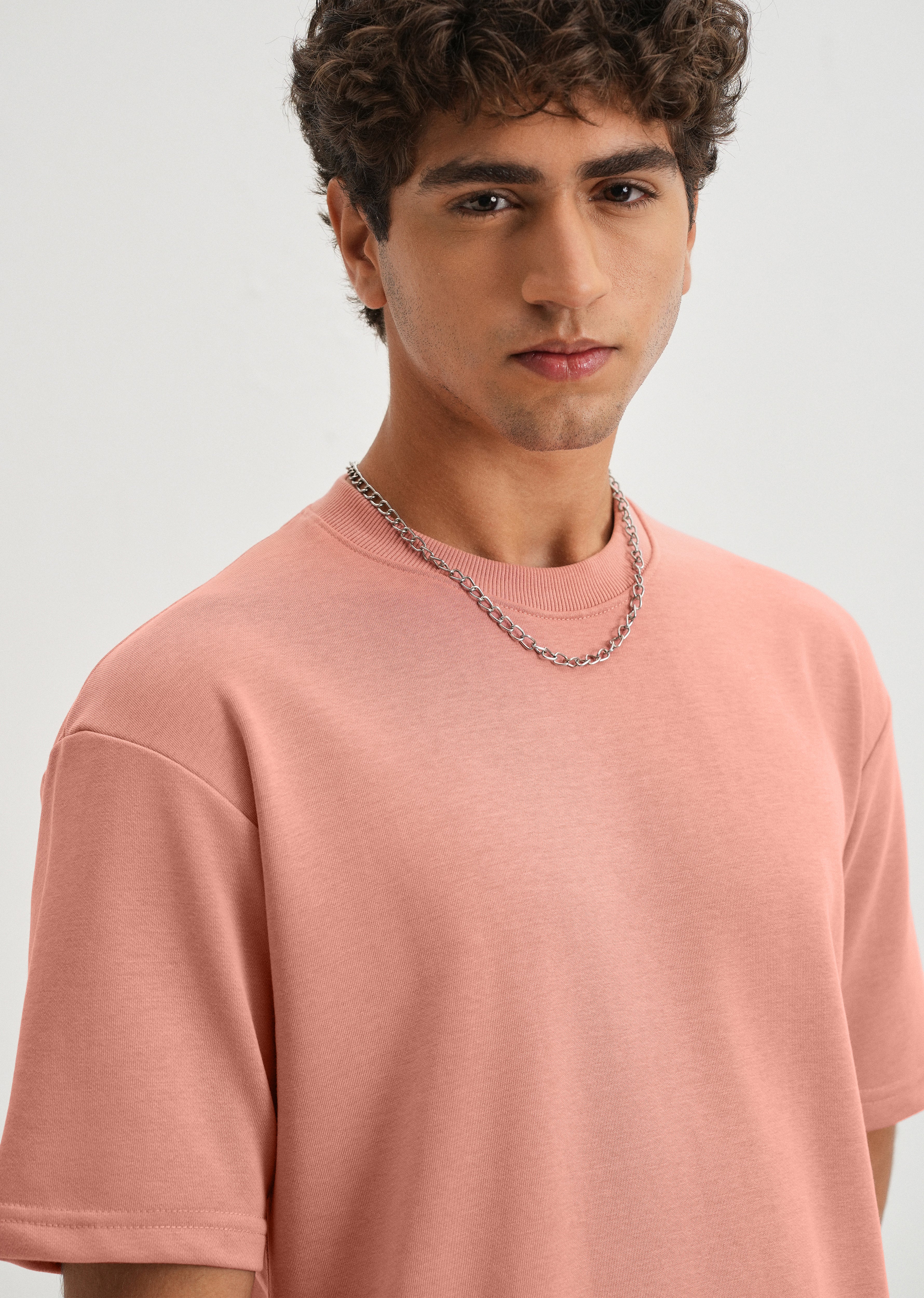 Brio Pink Plain Oversized Basic T-shirt - Image 5