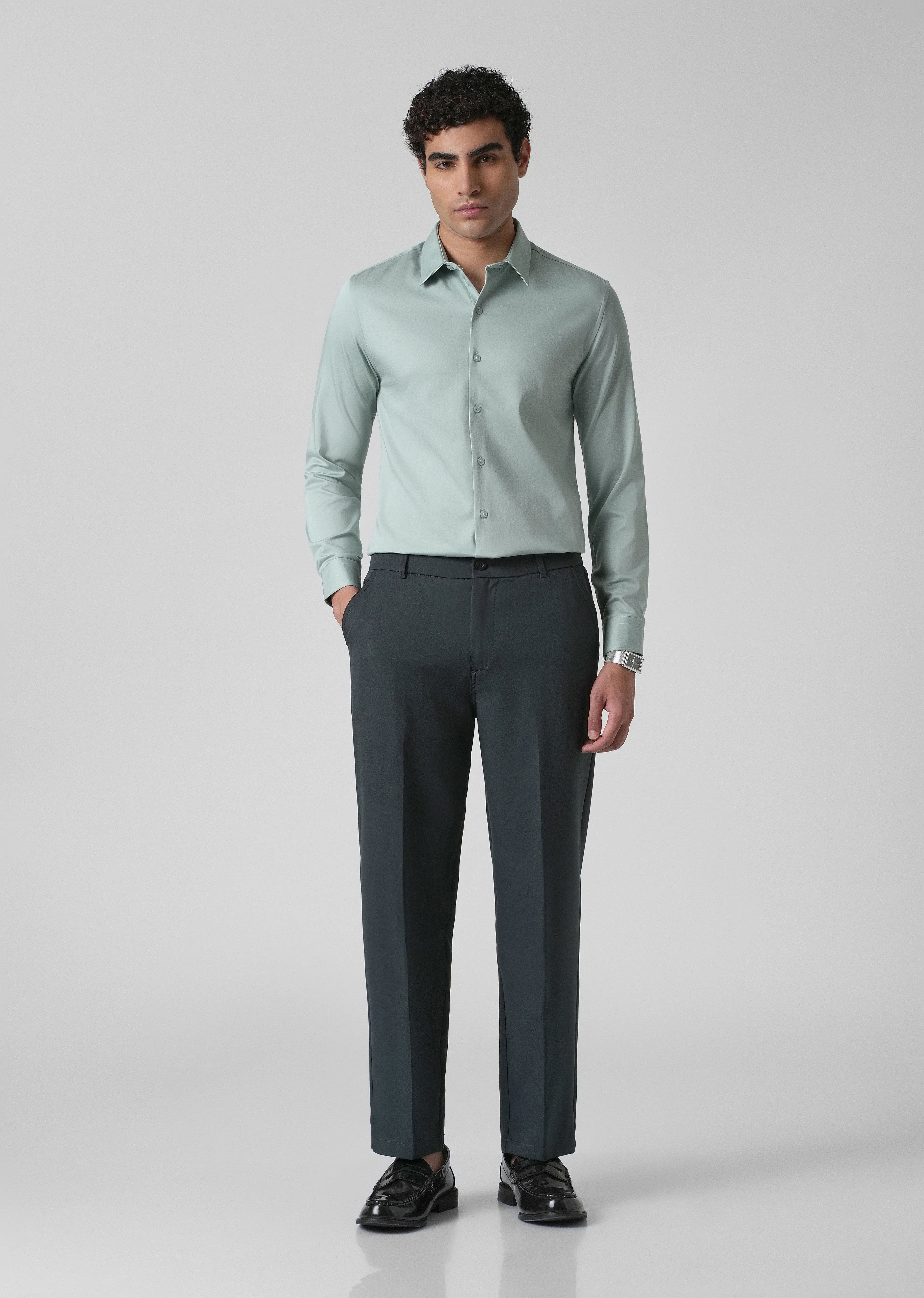 Brook Green Plain Satin Shirt - Image 6