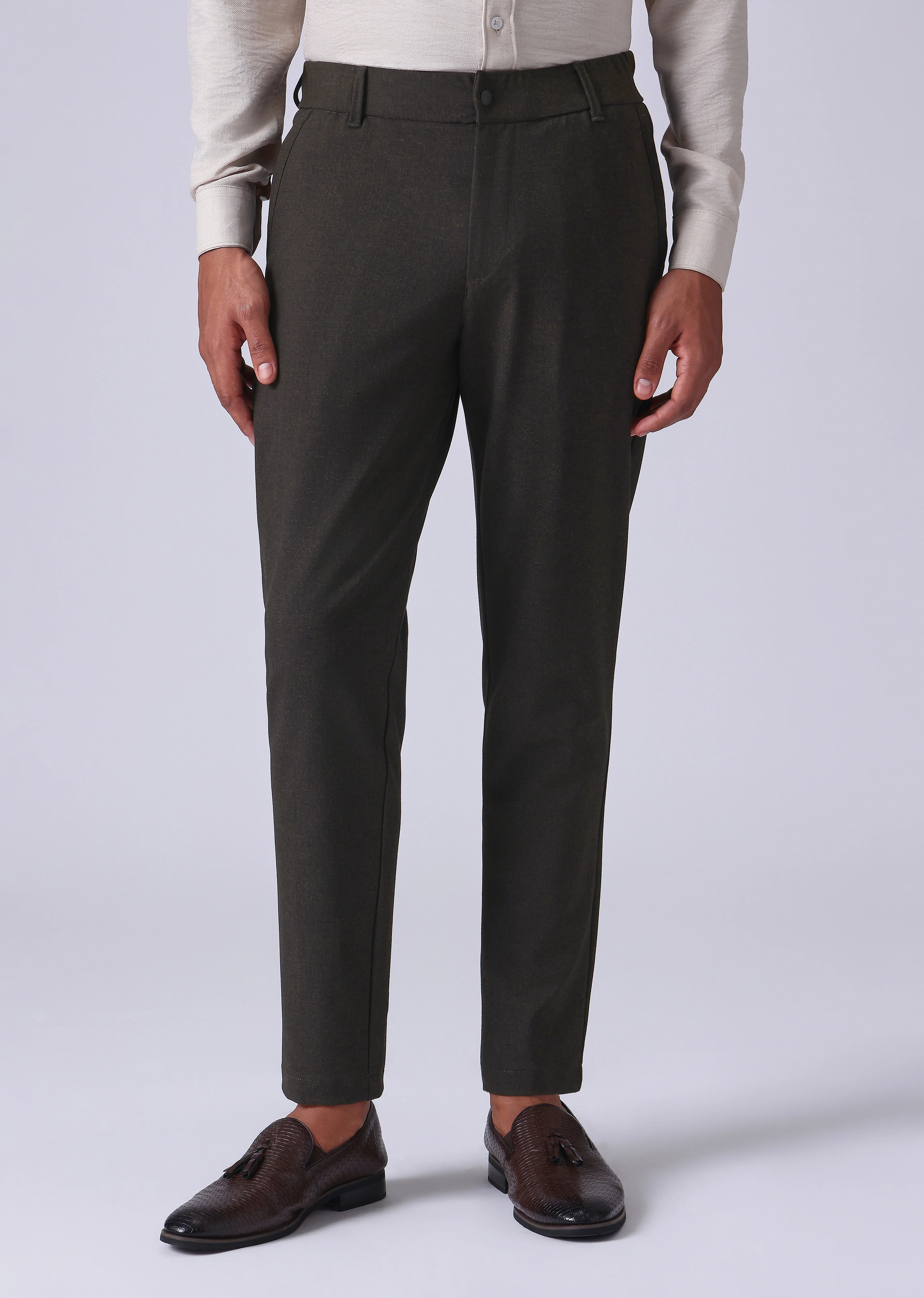 Brown 8 Way Stretch Trousers - Image 3