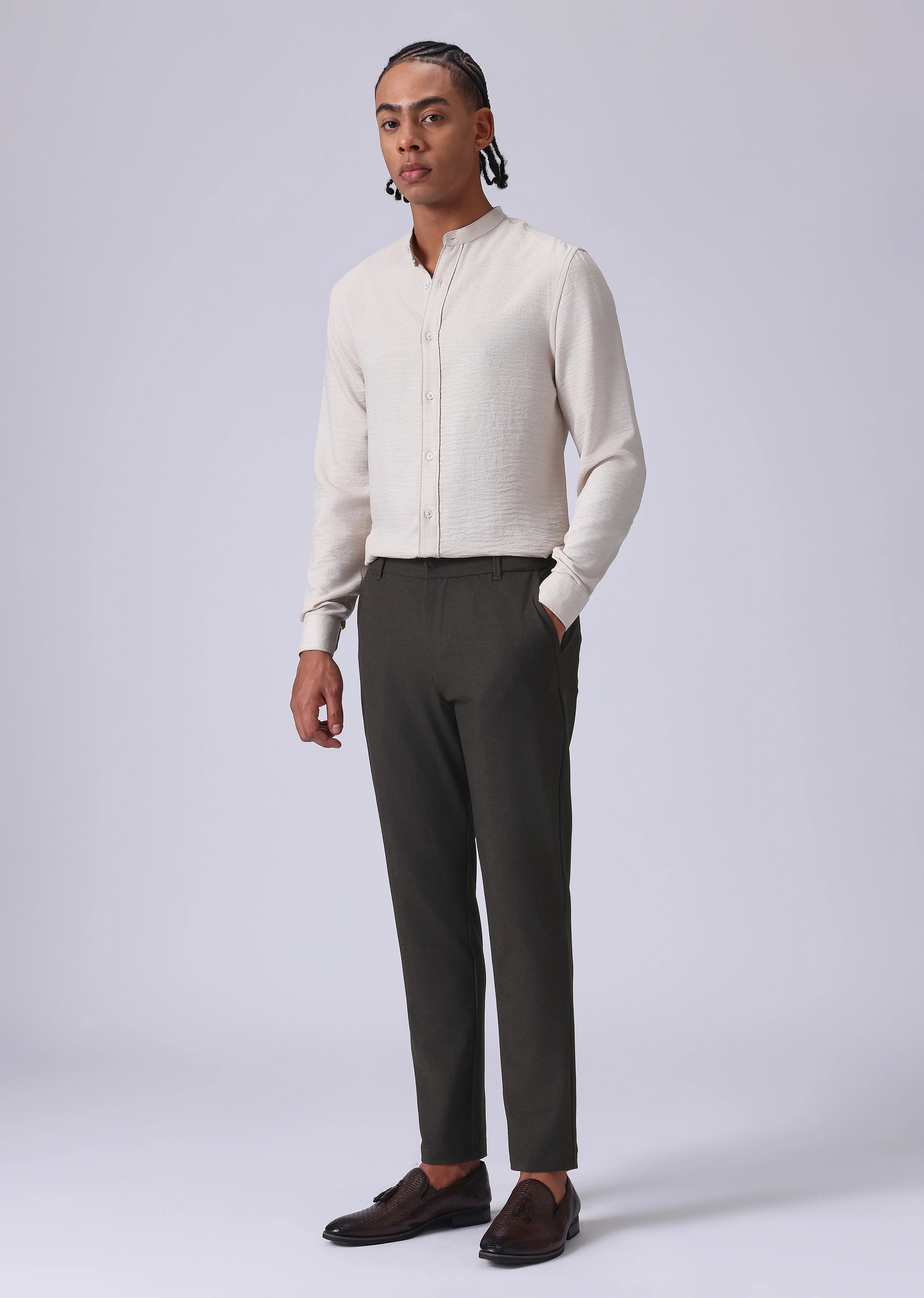 Brown 8 Way Stretch Trousers - Image 6