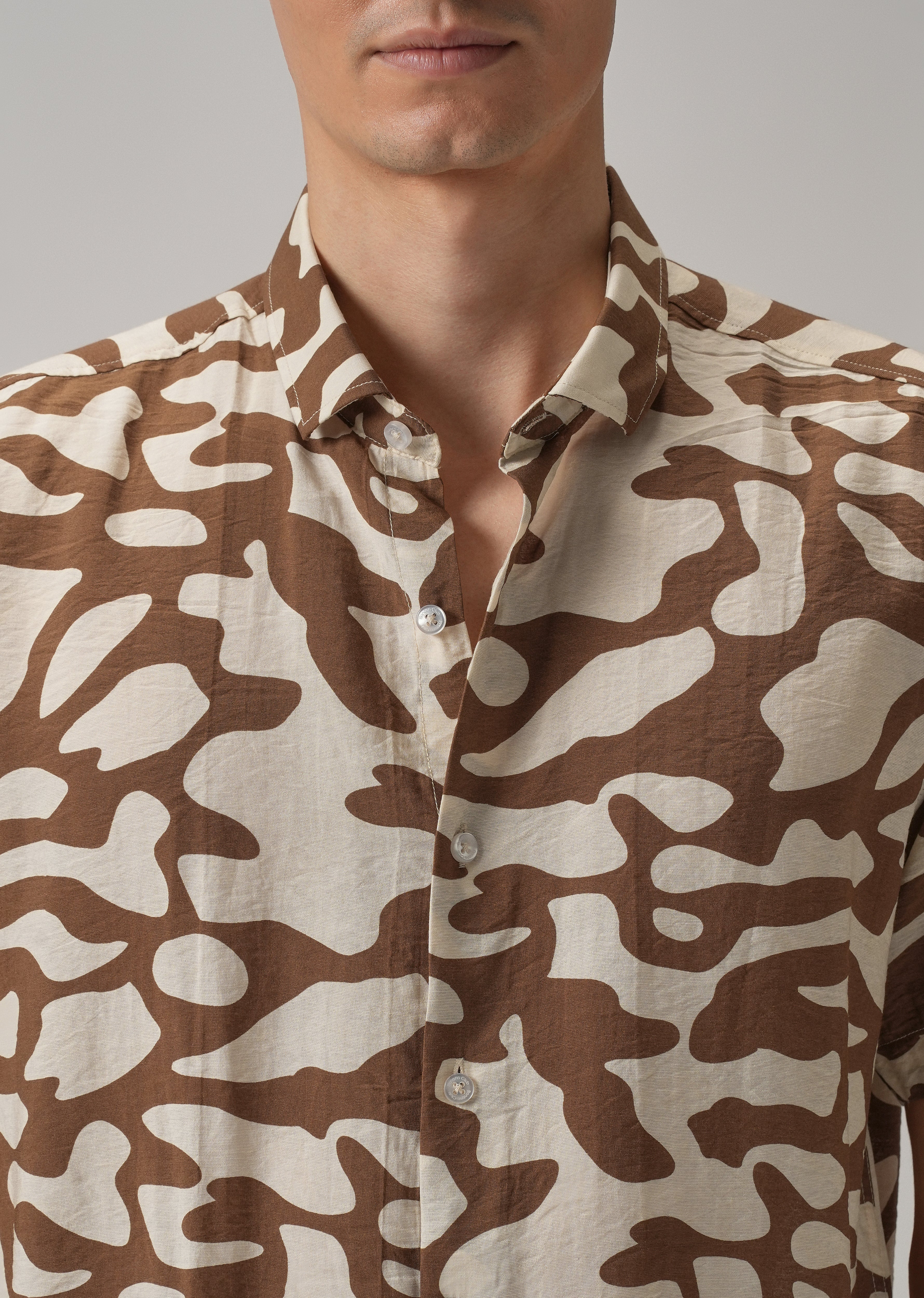 Brown Abstract Printed Shirt - Image 5
