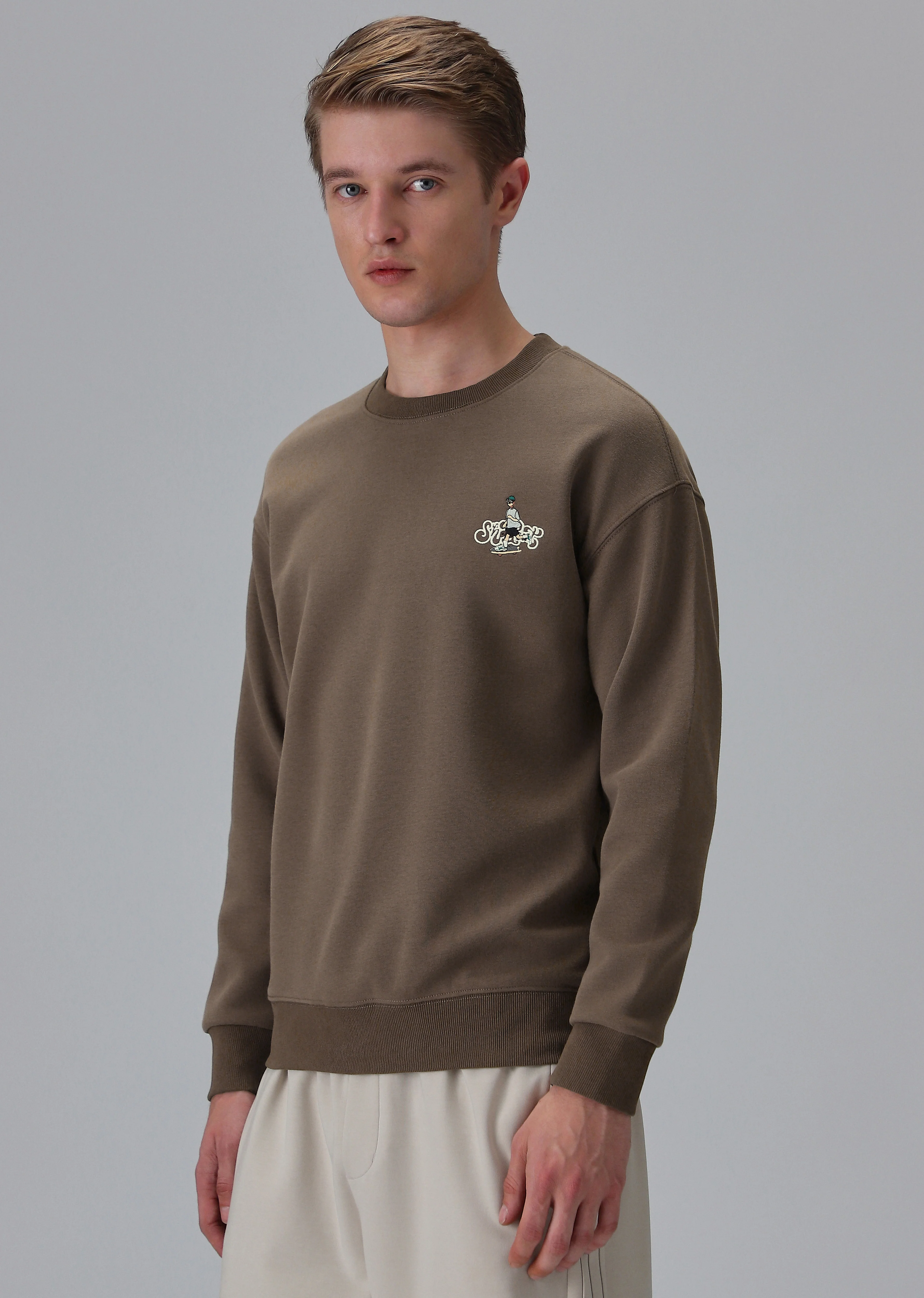 Brown Back Emboss Sweatshirt - Image 4