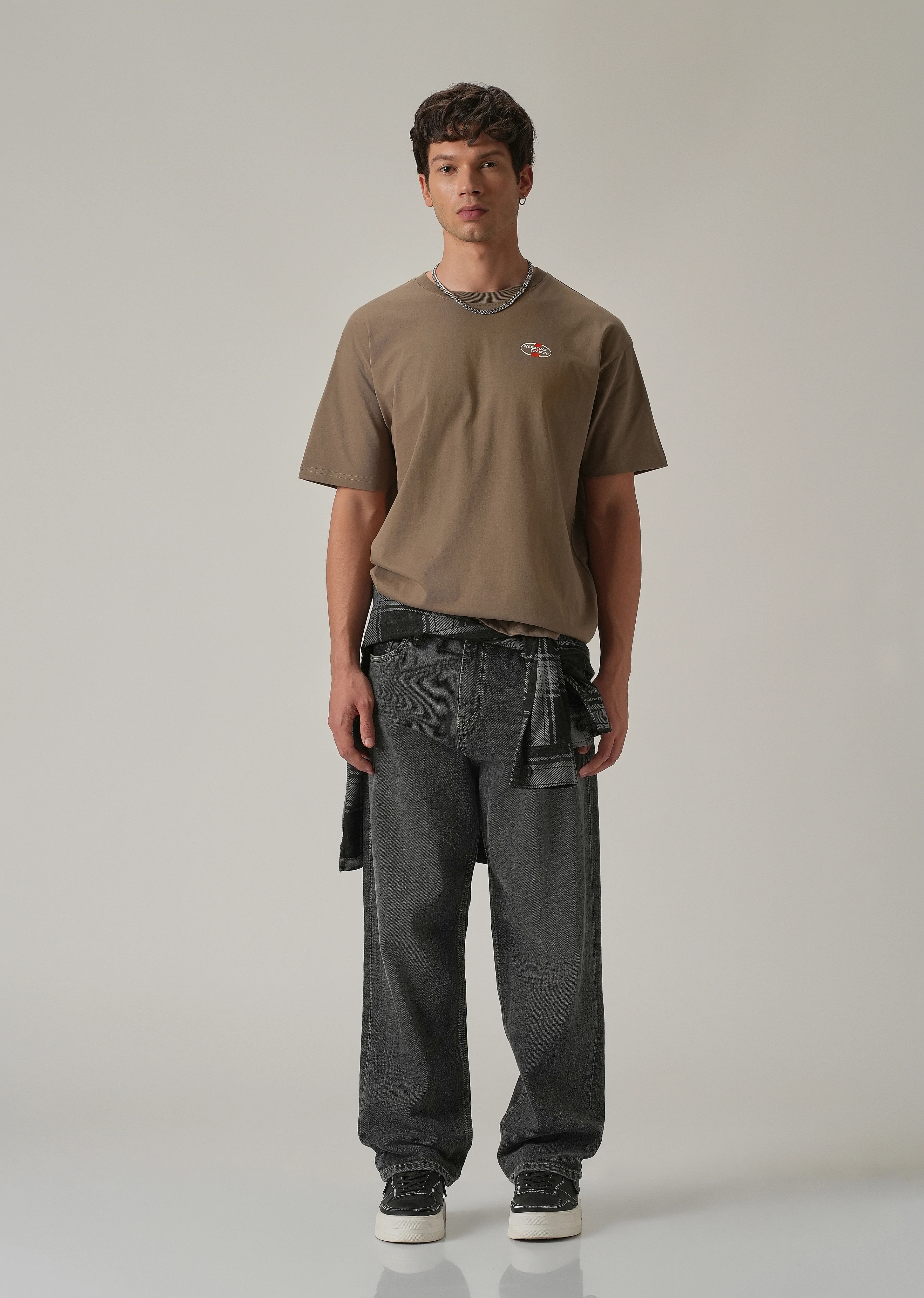 Brown Back Print Oversized T-shirt - Image 6