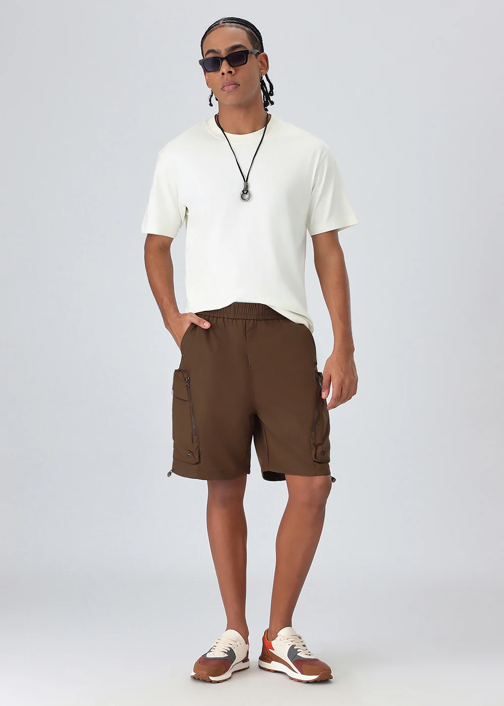 Brown Cargo Pocket Shorts - Image 6