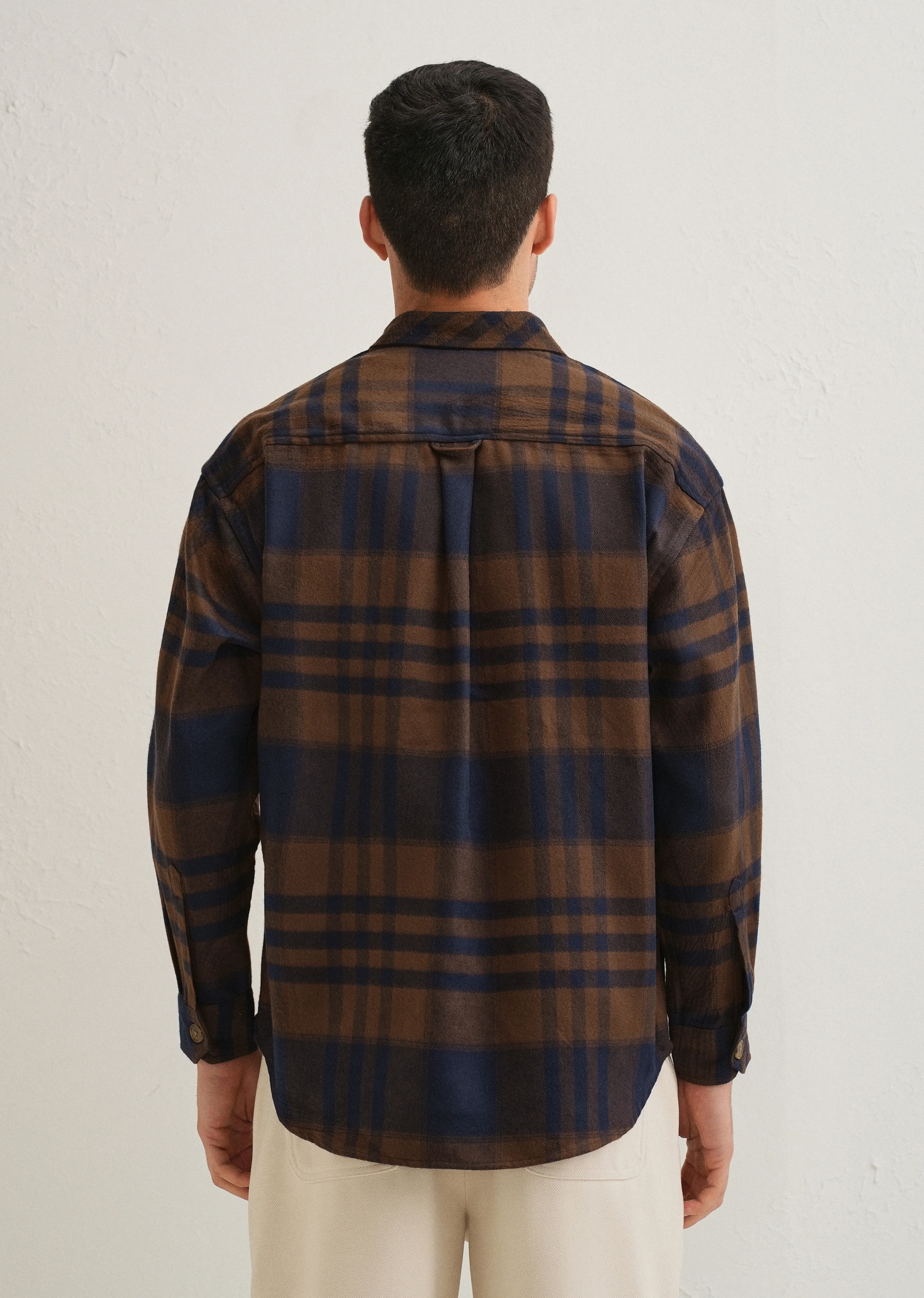Brown Checked Relaxed Fit Shacket - Image 2