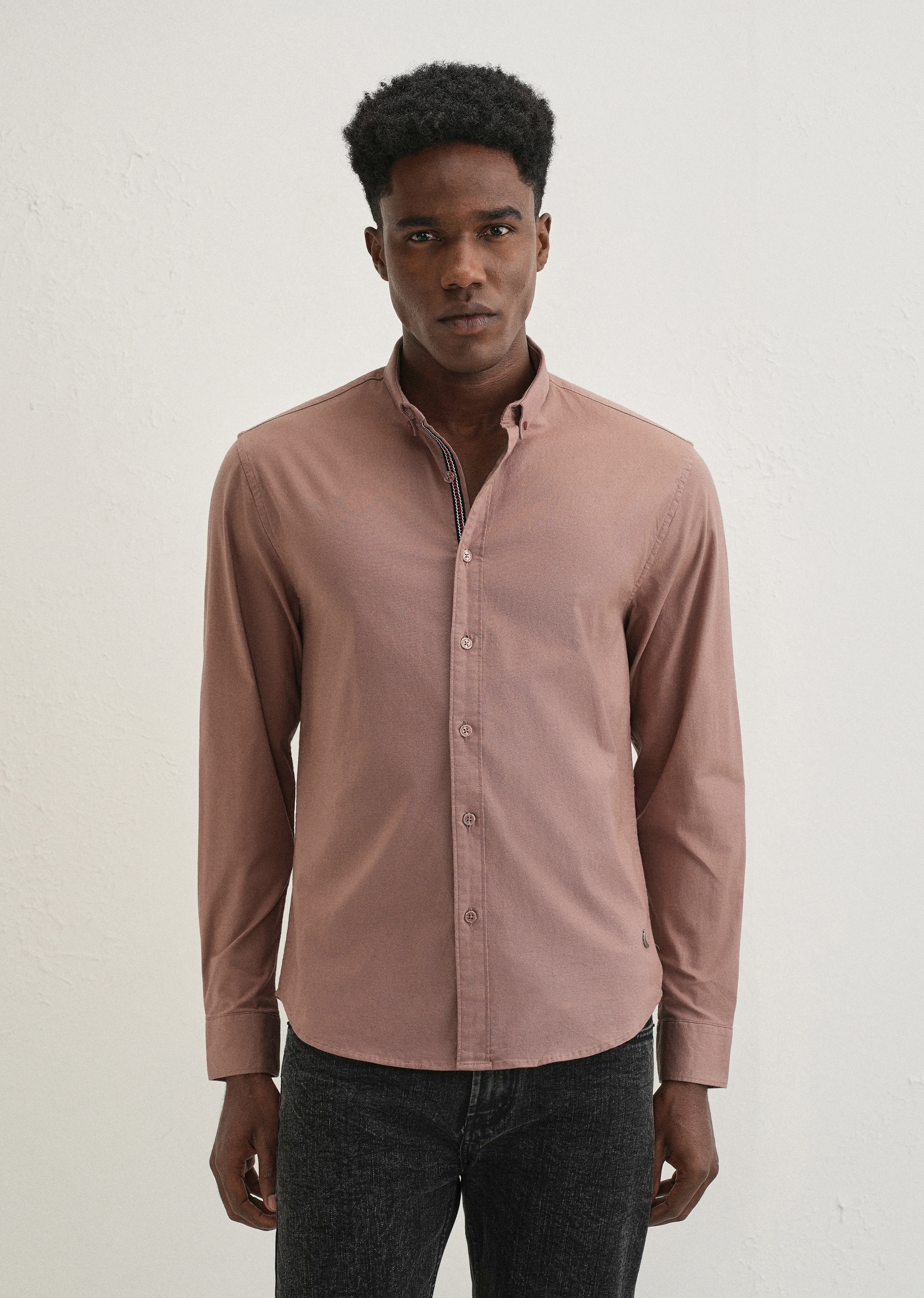 Brown Contrast Placket Shirt - Image 3