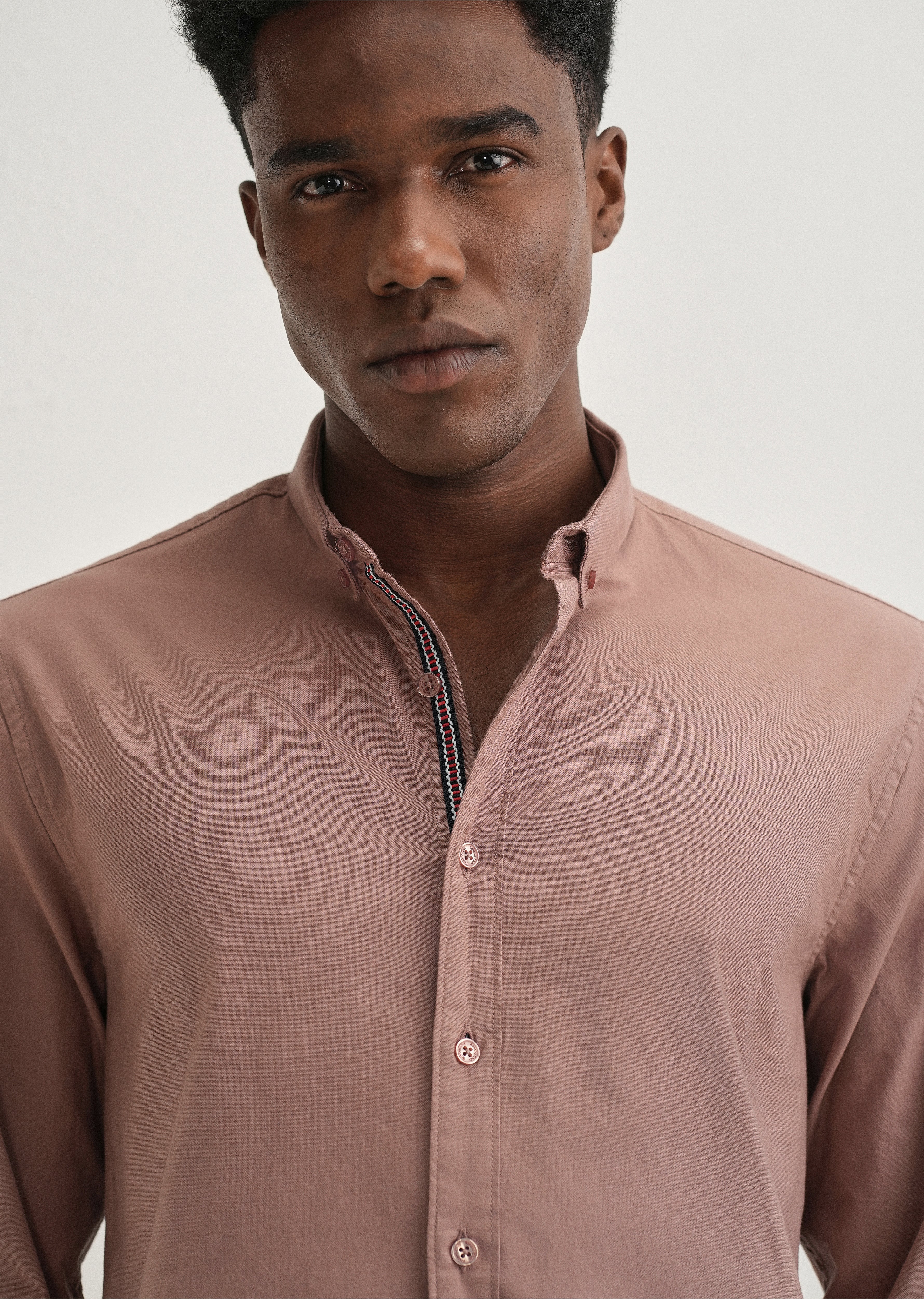 Brown Contrast Placket Shirt - Image 6