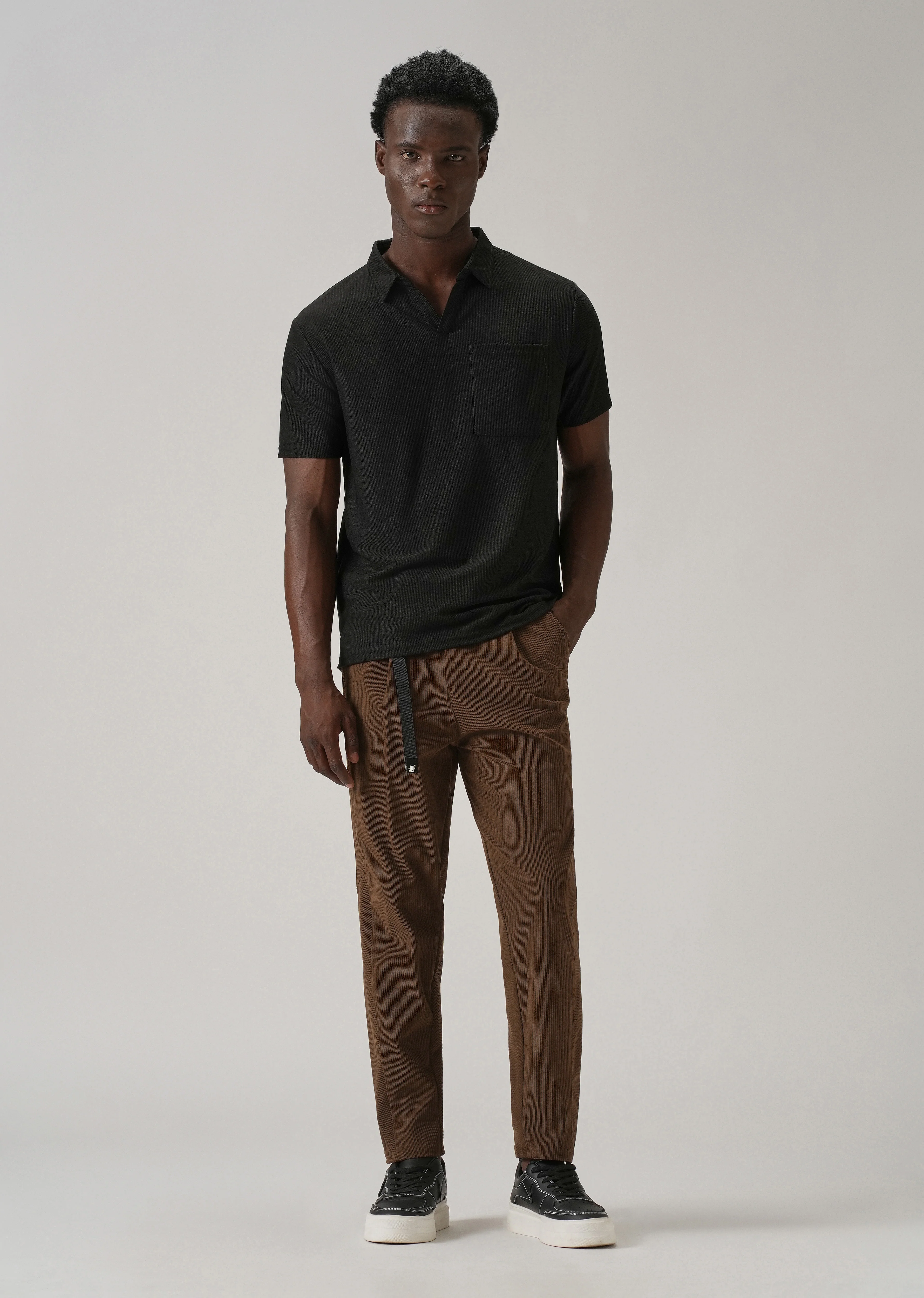 Brown Corduroy Belted Pant - Image 6