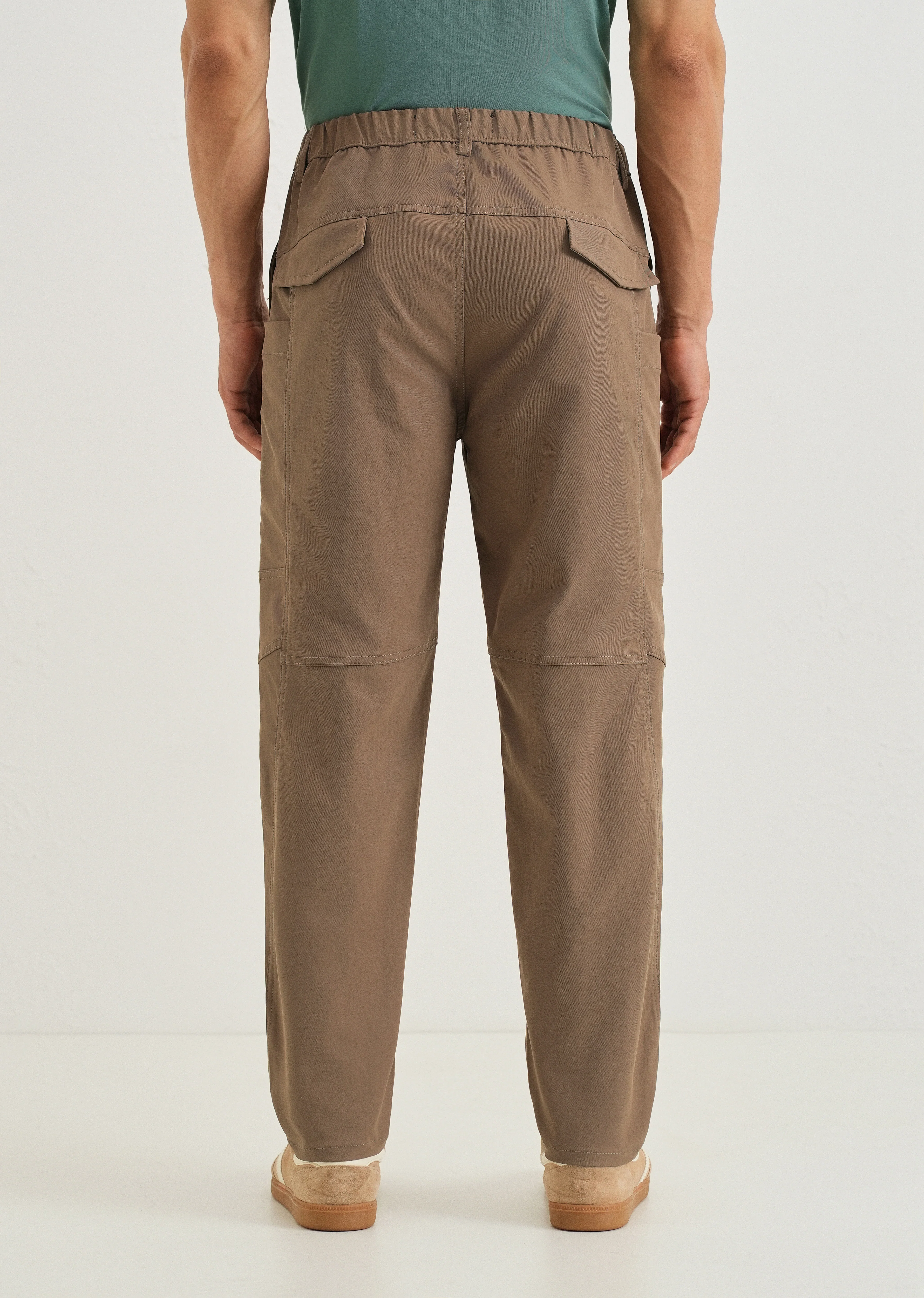Brown Drawstring Panel Cargo Pant - Image 2