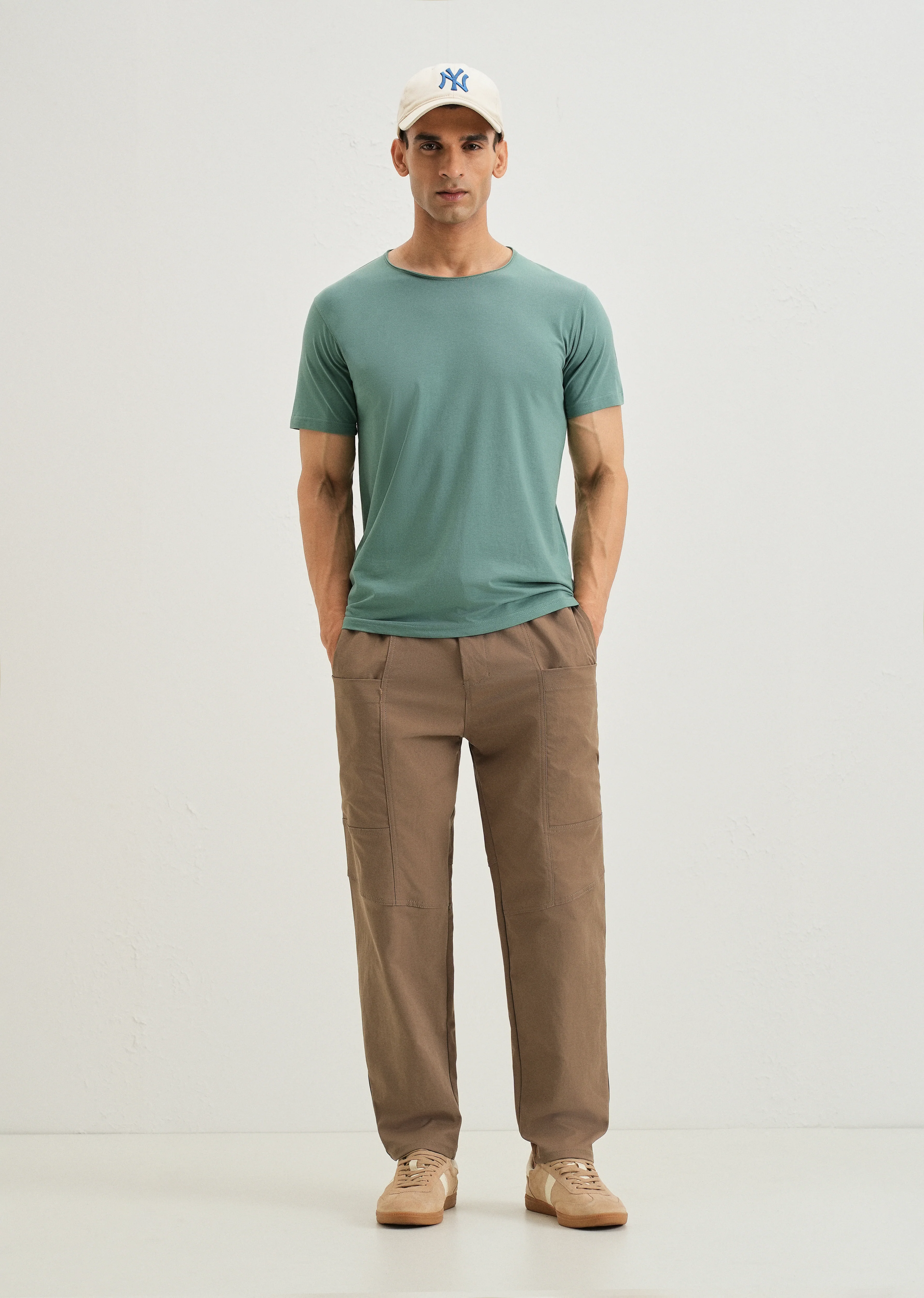 Brown Drawstring Panel Cargo Pant - Image 6