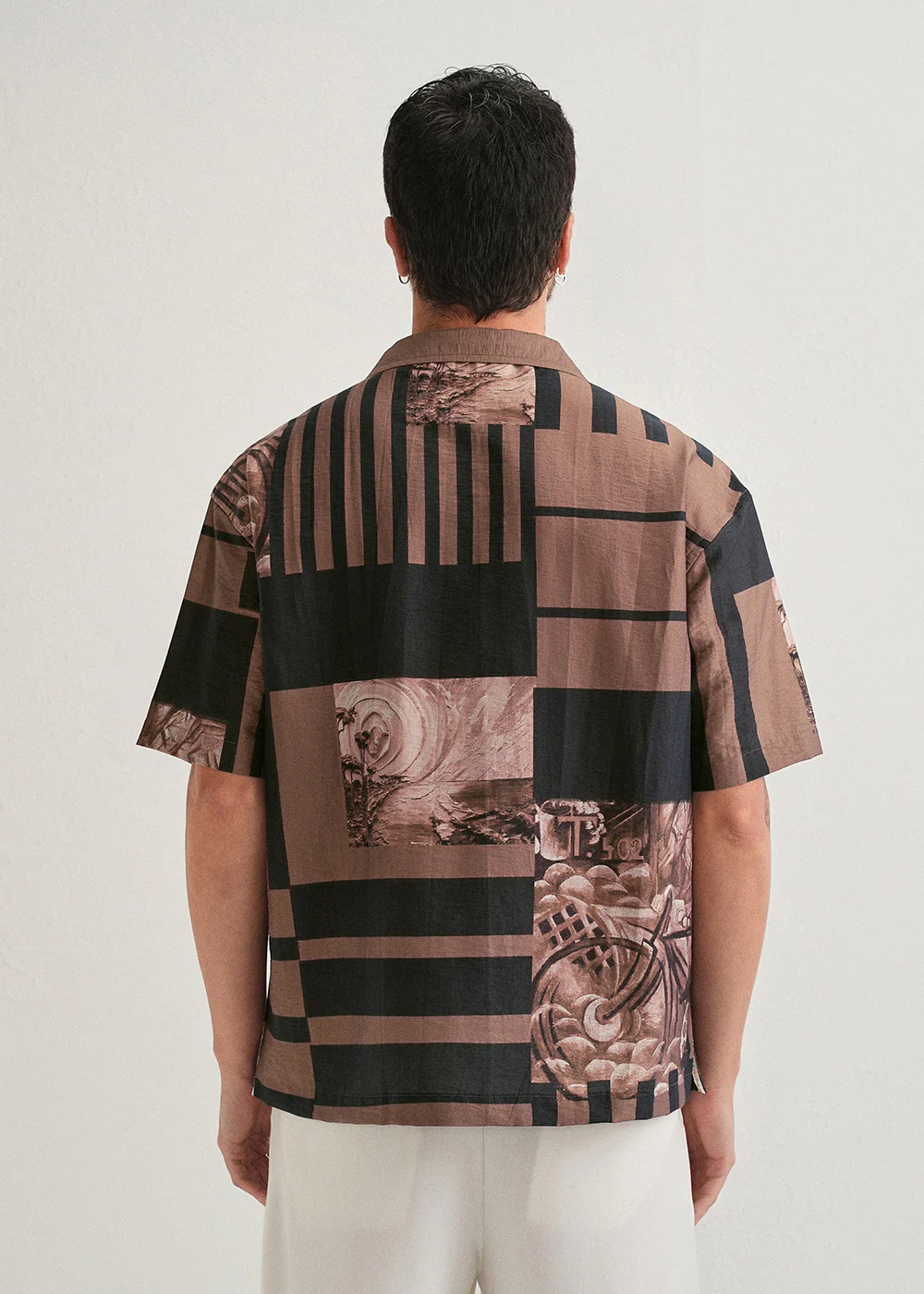 Brown Dual-Tone Printed Shirt - Image 2