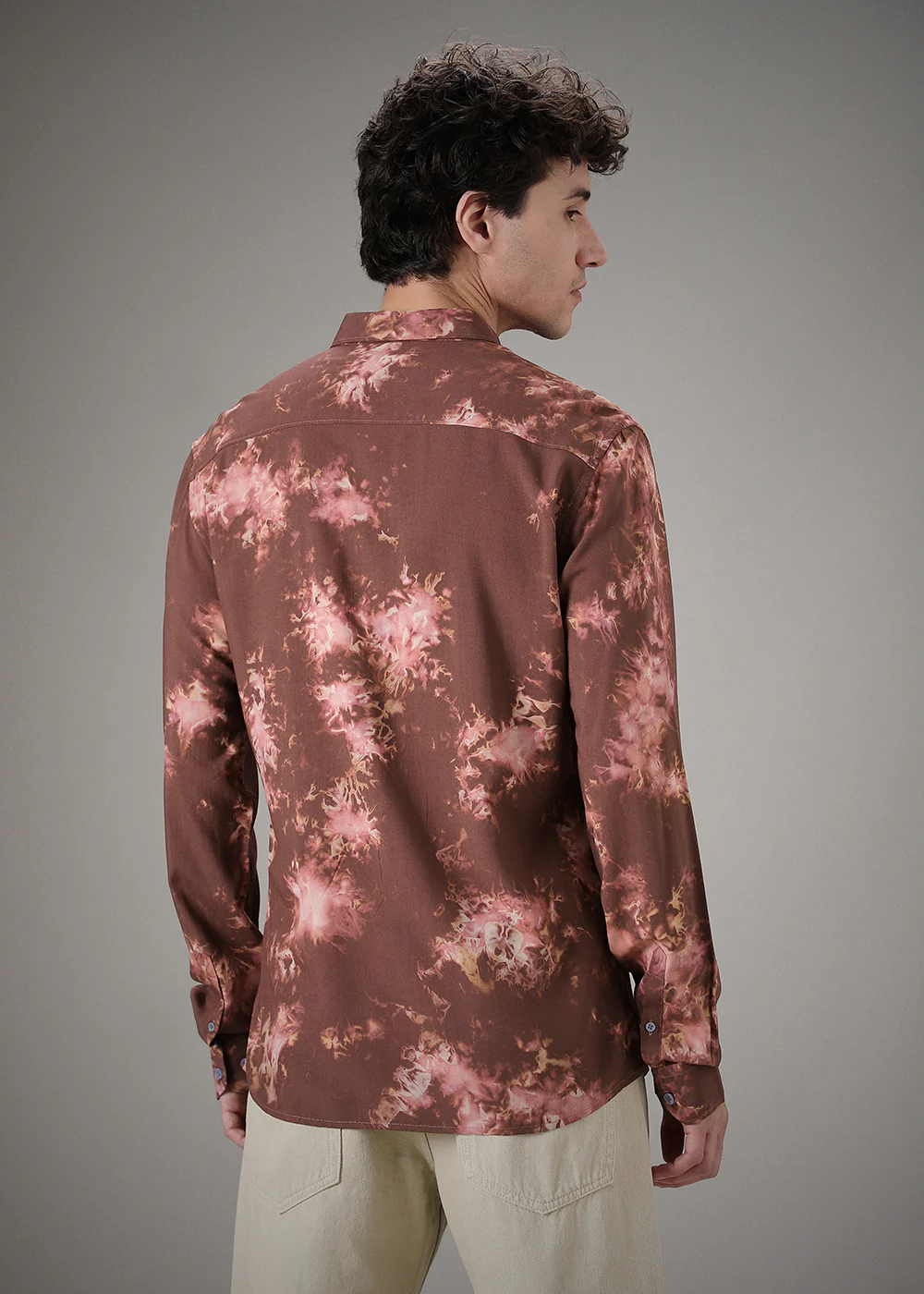 Brown Dye Printed Shirt - Image 4