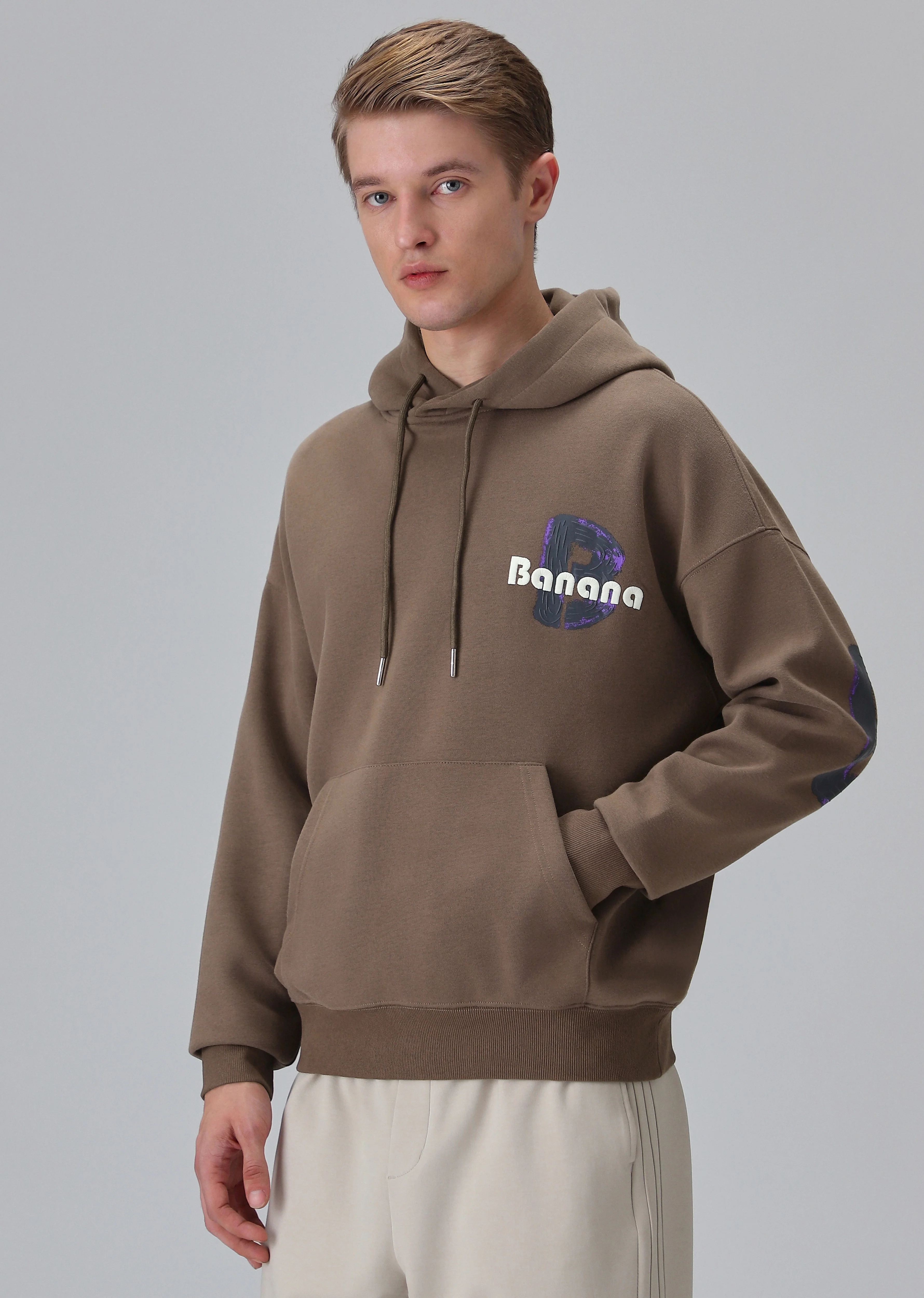 Brown Embossed Hoodie - Image 4