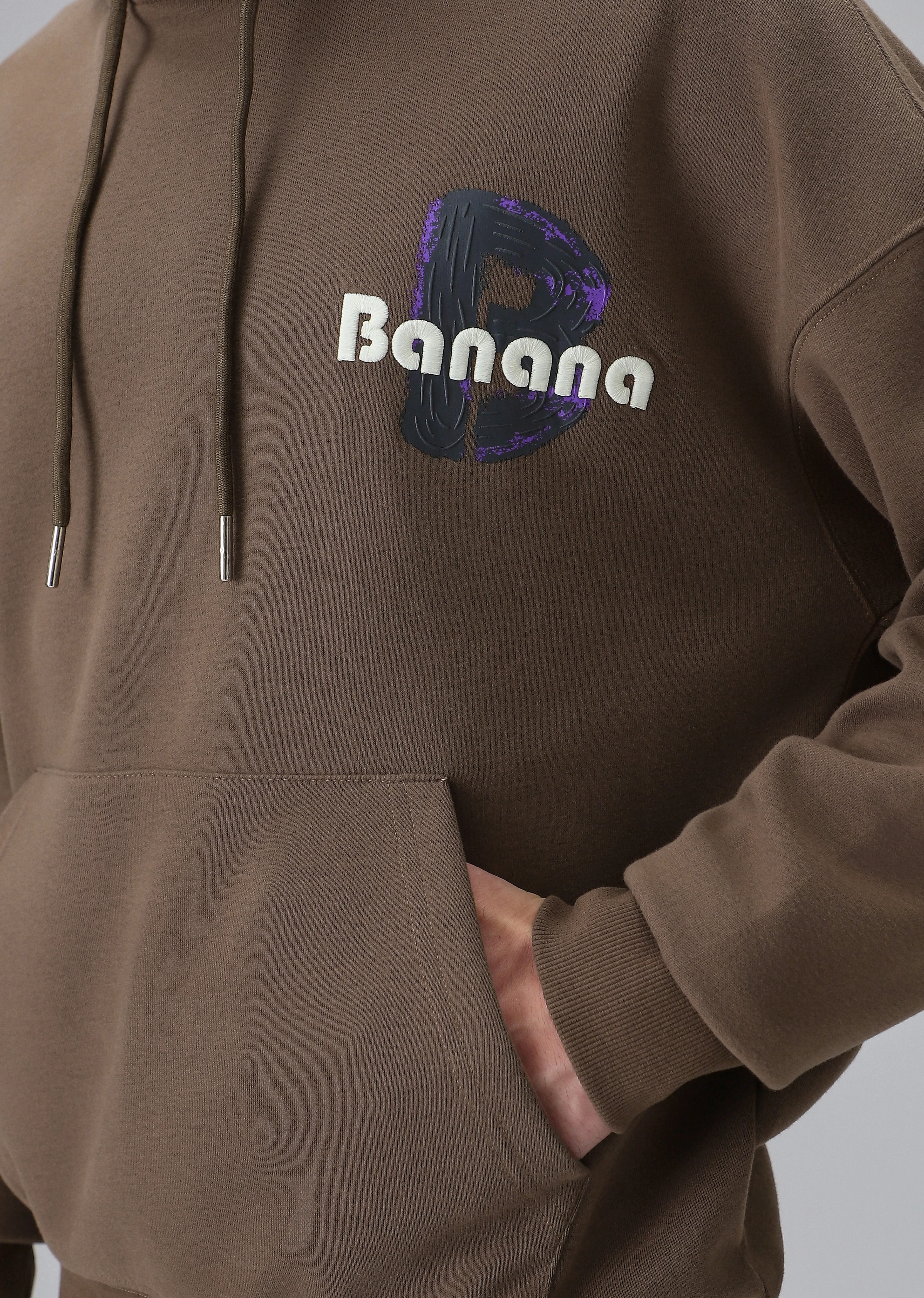Brown Embossed Hoodie - Image 5