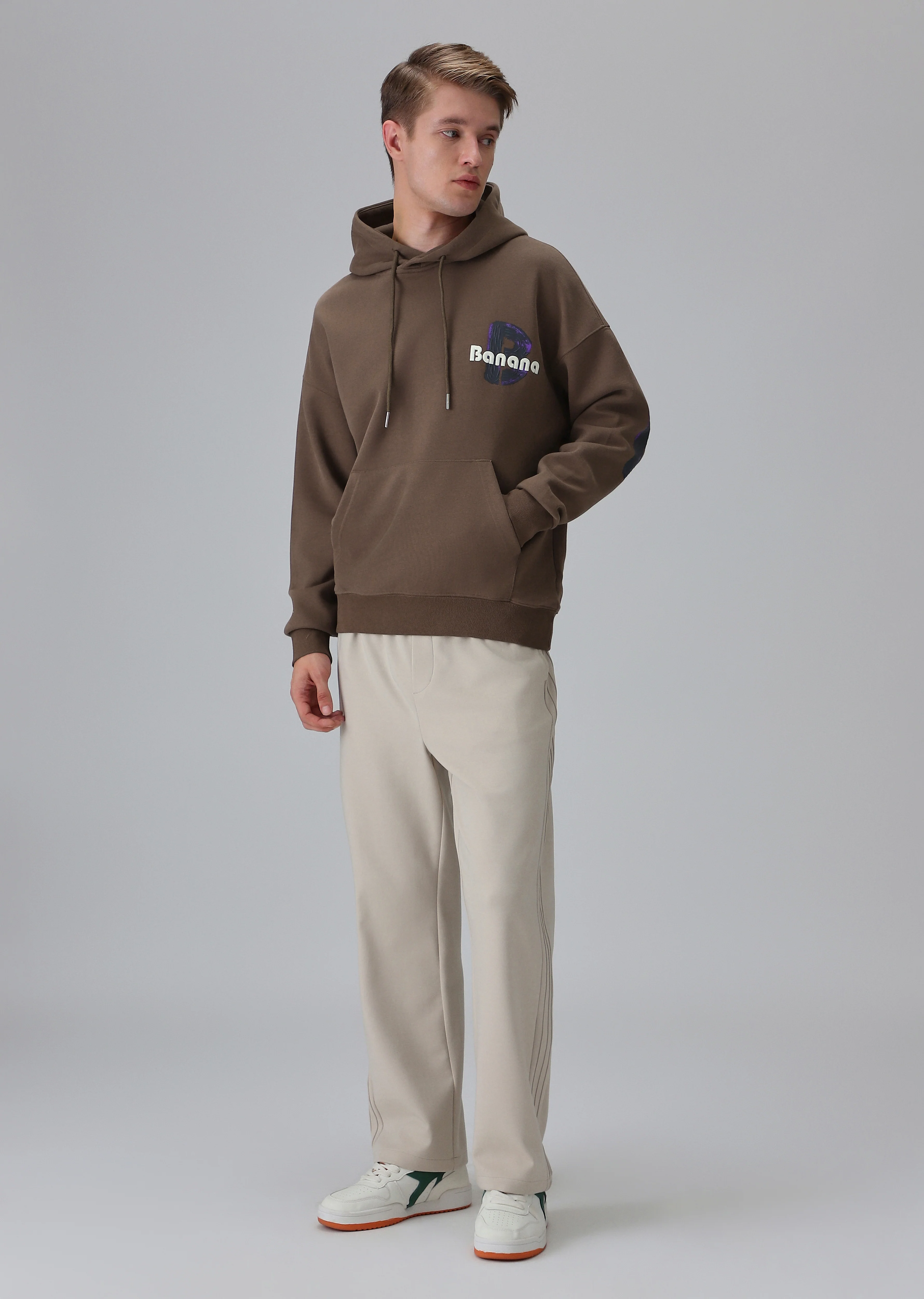 Brown Embossed Hoodie - Image 6