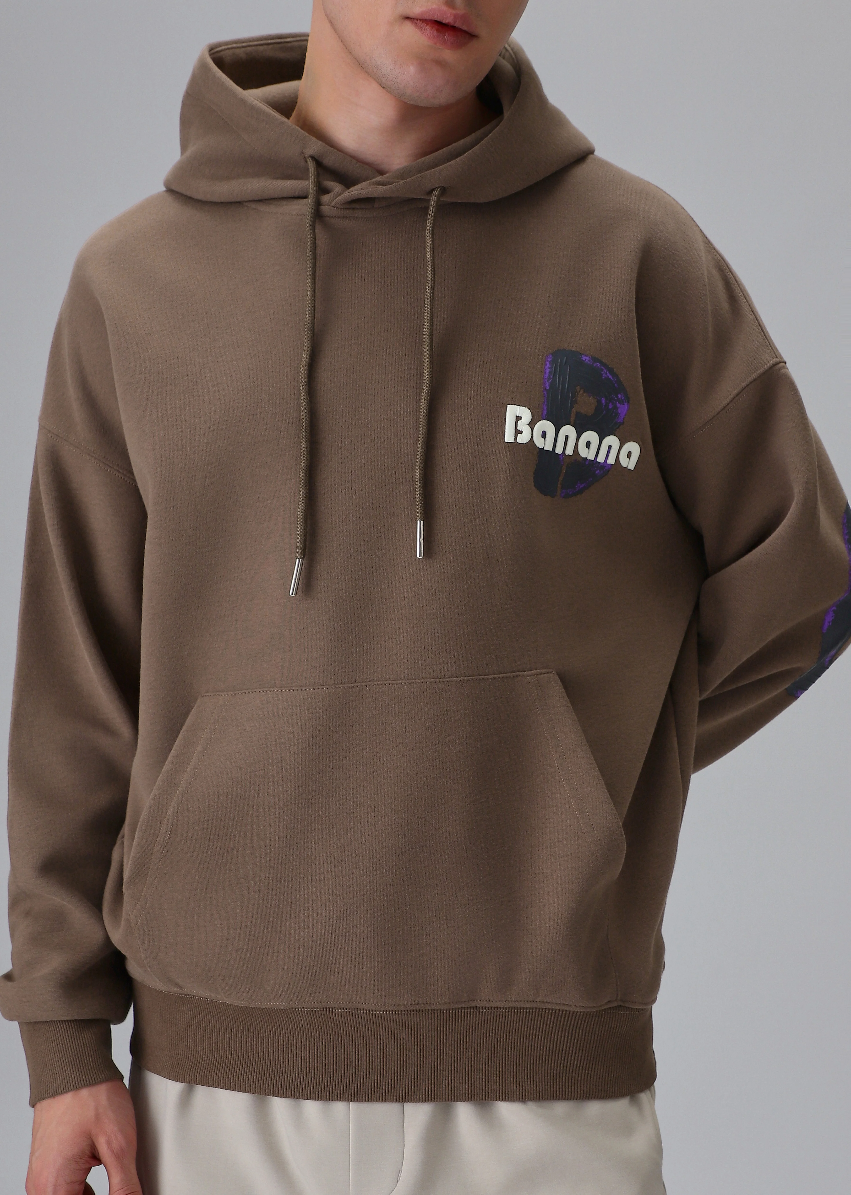 Brown Embossed Hoodie - Image 7