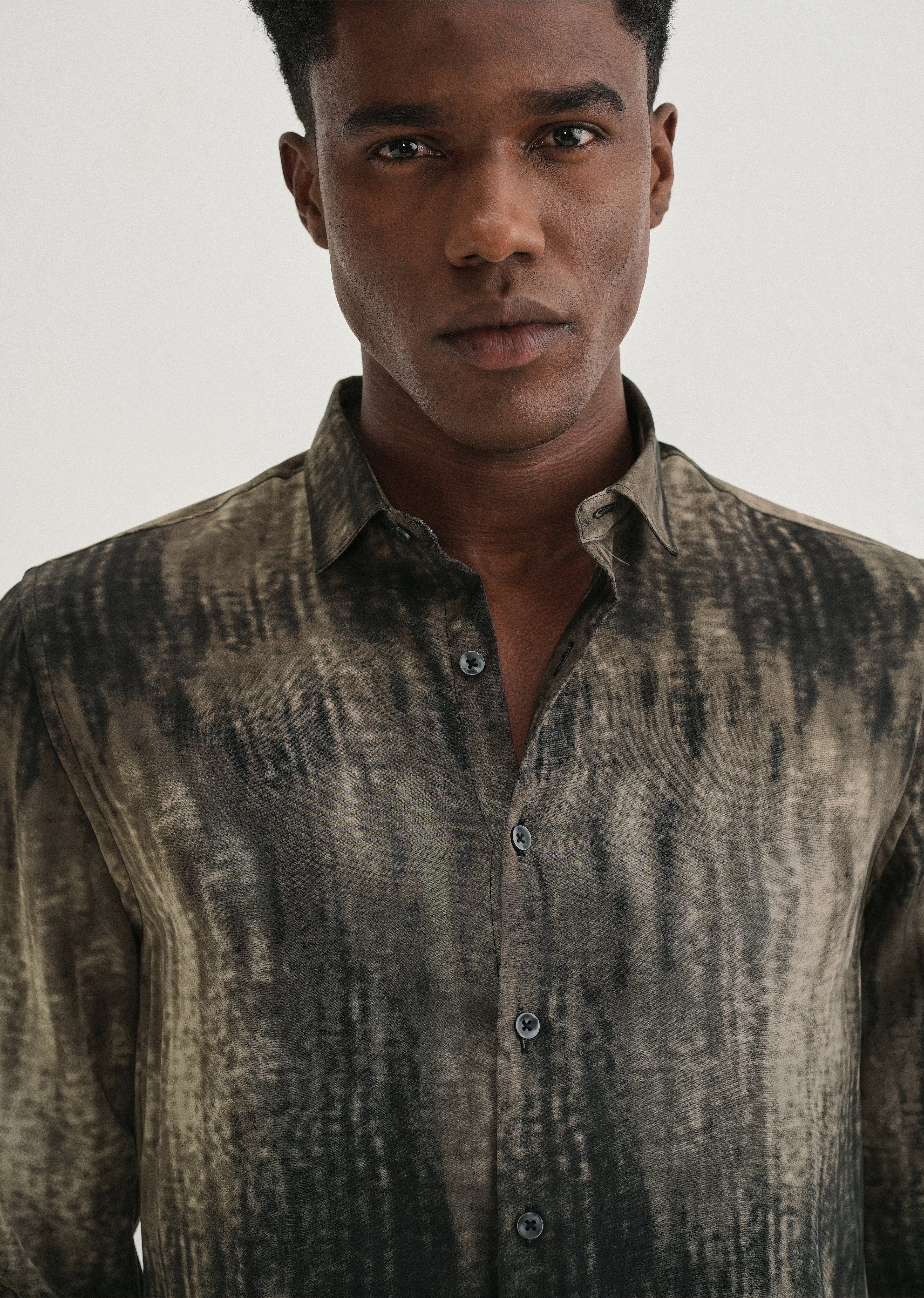 Brown Fade Abstract Printed Shirt - Image 2