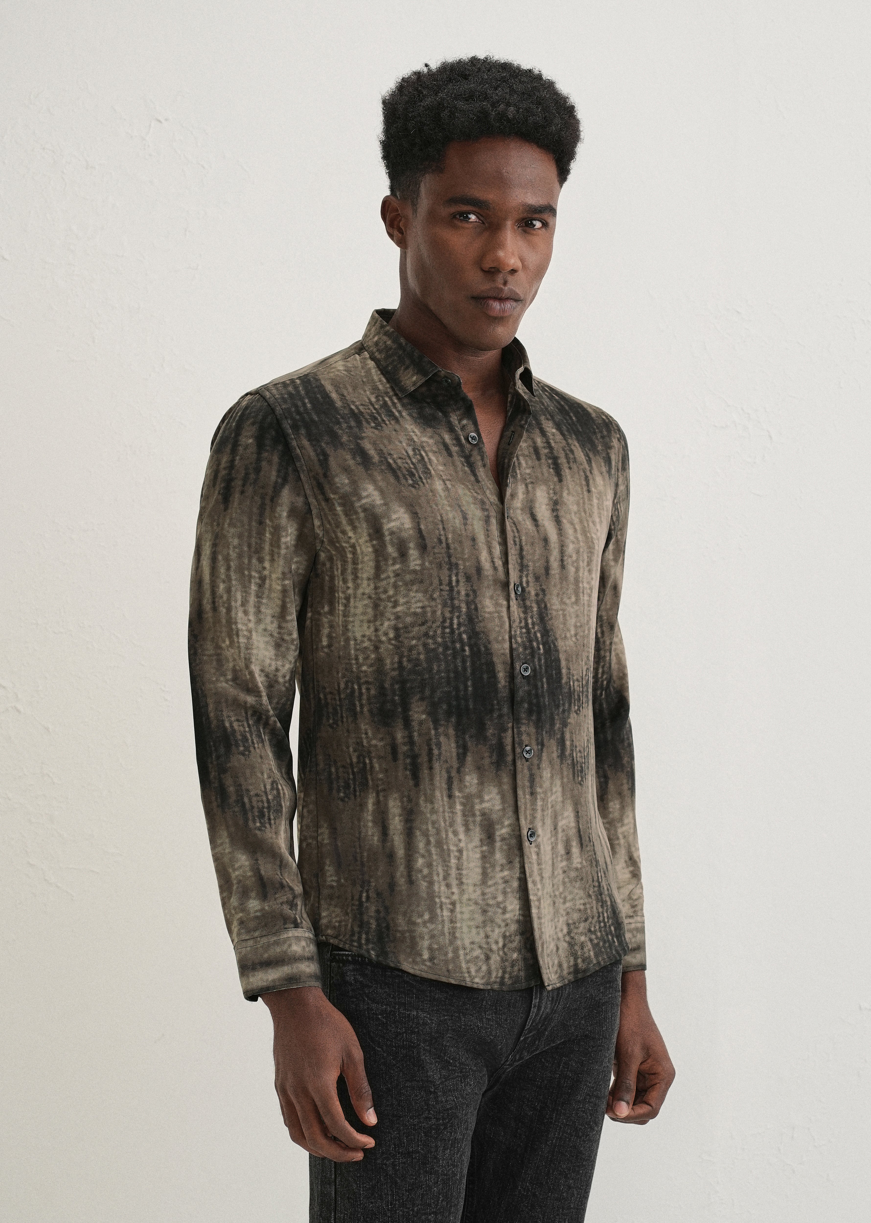 Brown Fade Abstract Printed Shirt - Image 5