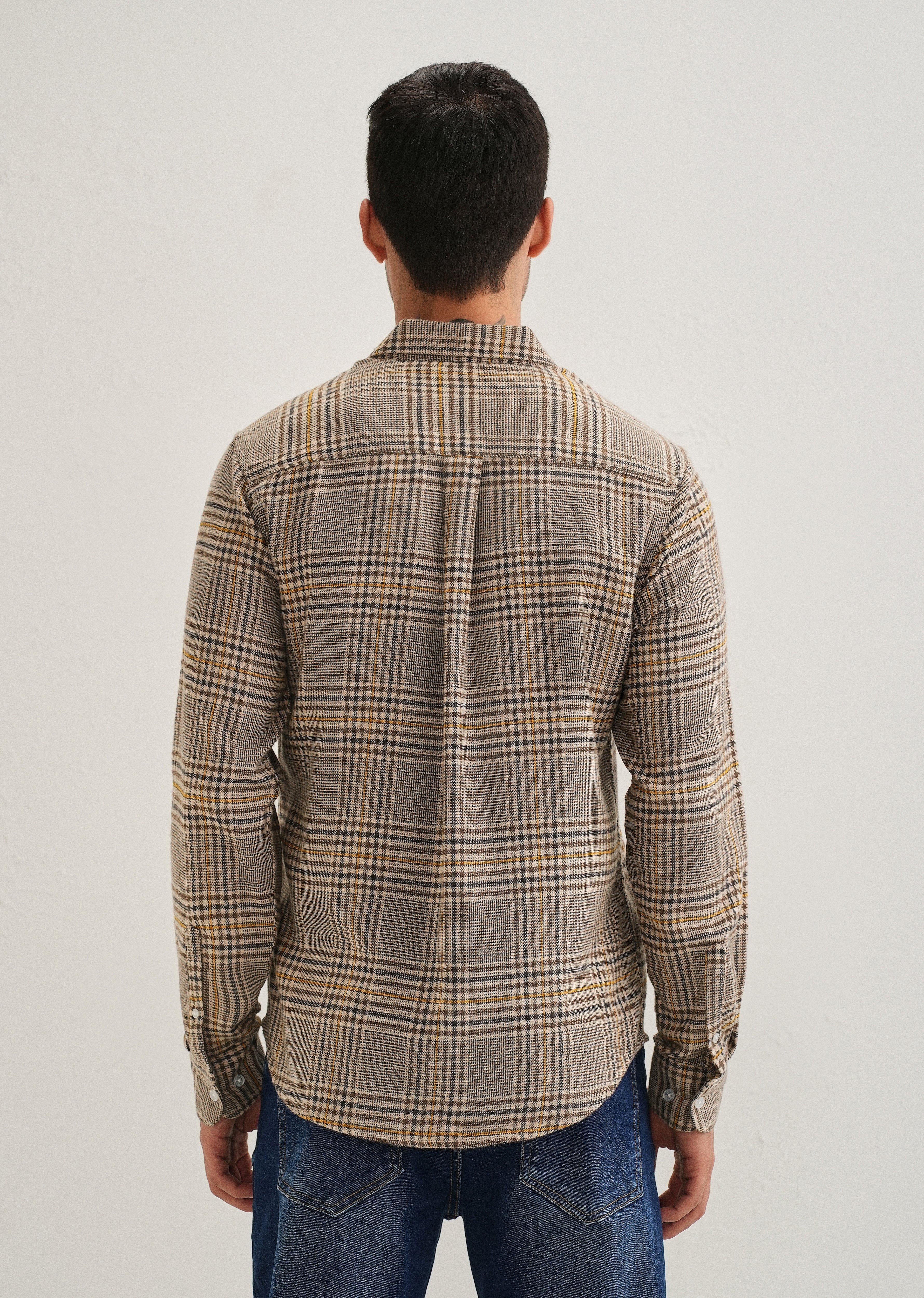 Brown Glen Plaid Check Shirt - Image 5