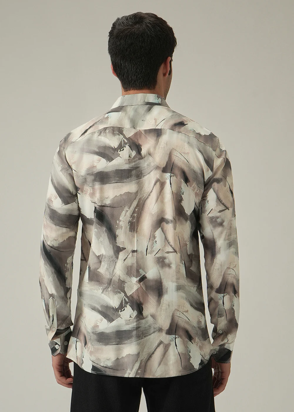 Brown Monochrome Print Shirt - Image 2