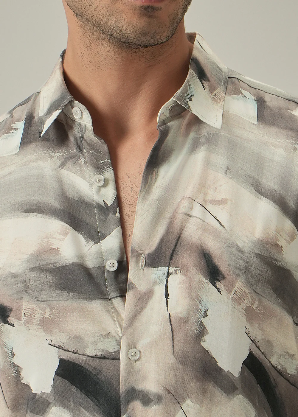 Brown Monochrome Print Shirt - Image 5
