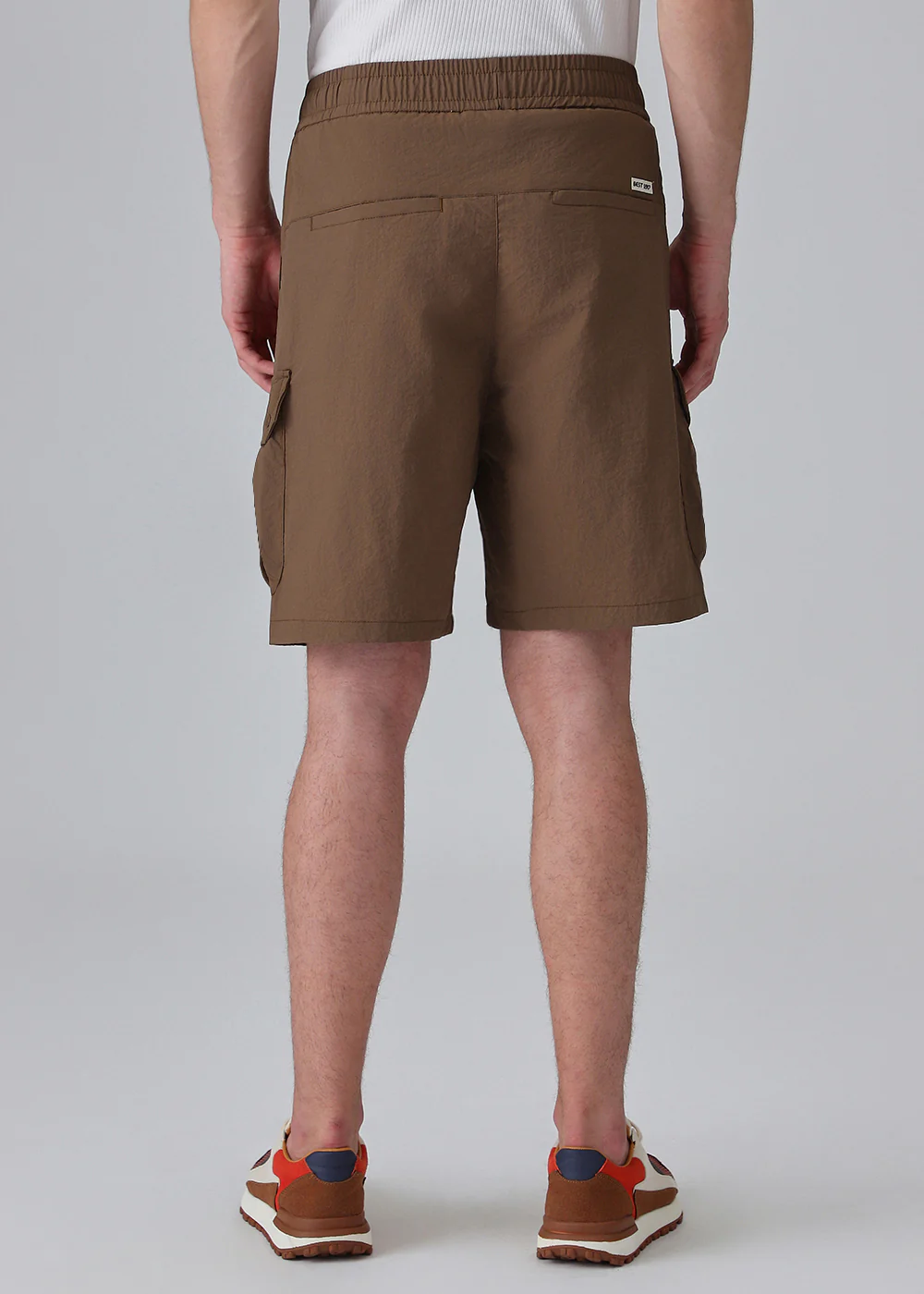 Brown Multi-Pocket Utility Shorts - Image 2