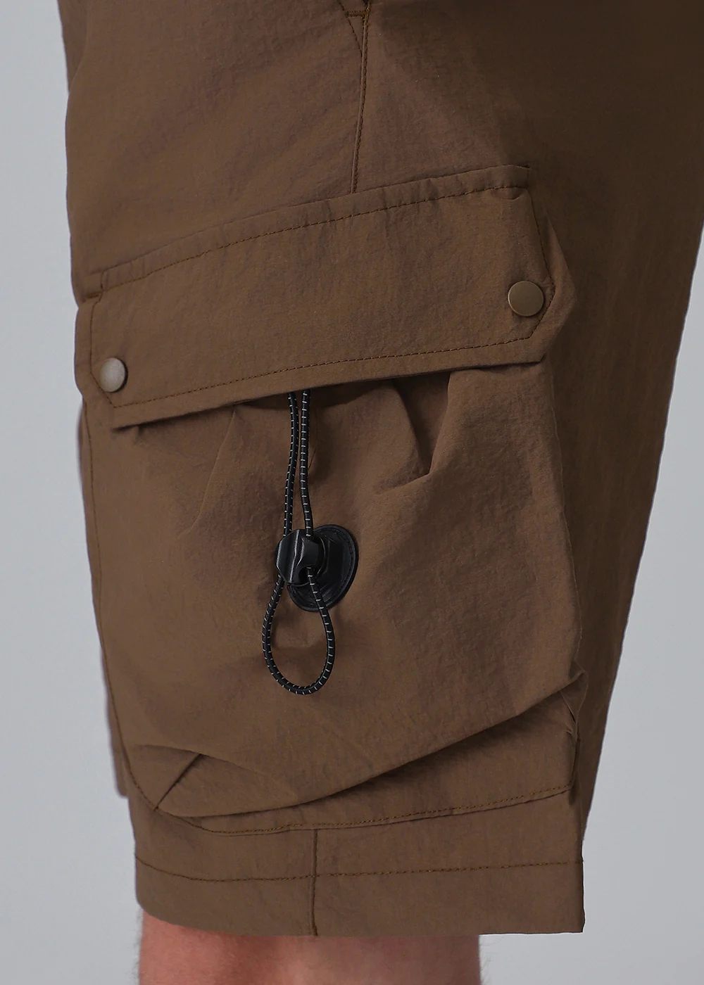 Brown Multi-Pocket Utility Shorts - Image 5